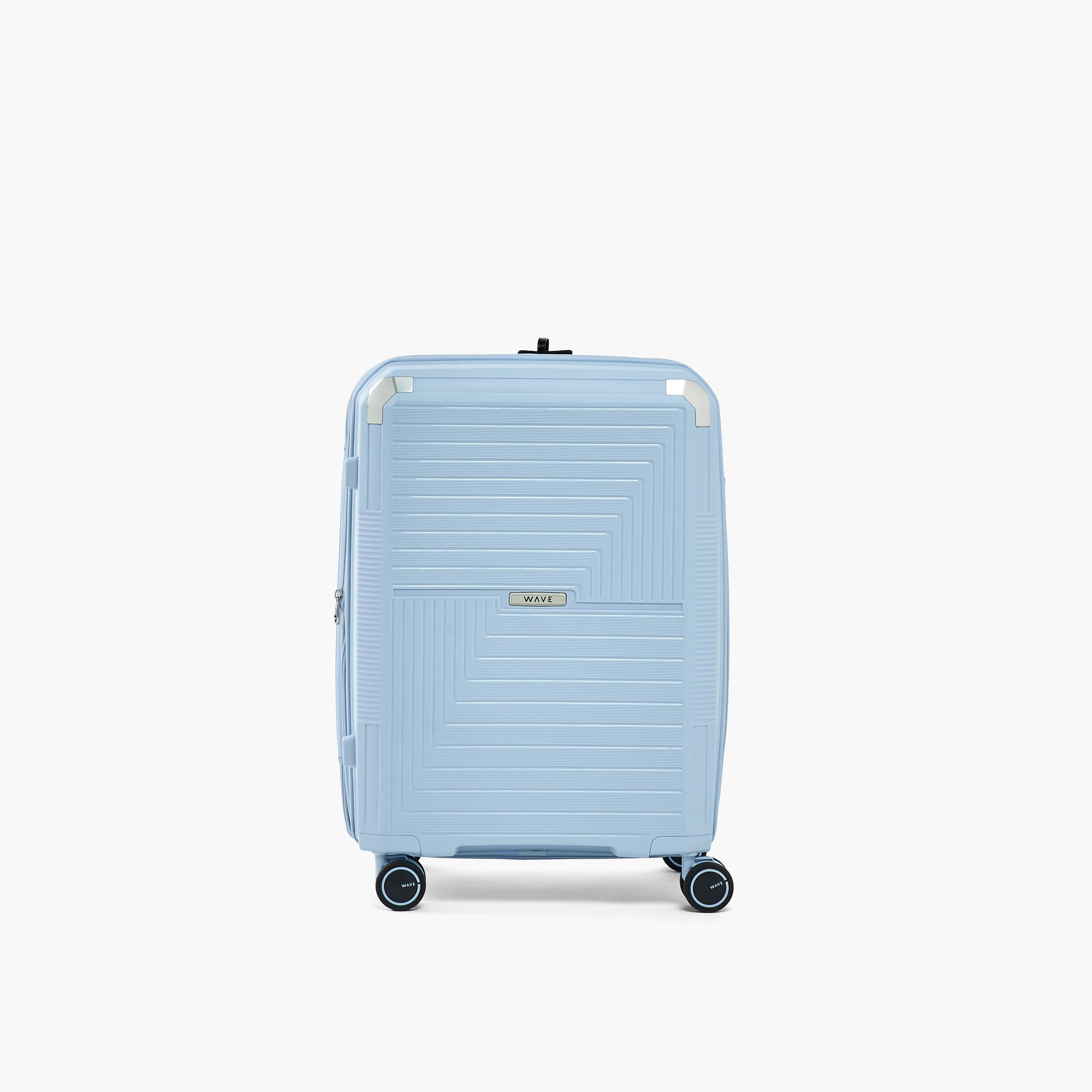 WAVE Textured Hardcase Luggage Trolley with Retractable Handle - 24 inches Check-In Bag-travel-luggagesandbags-luggage-image-2