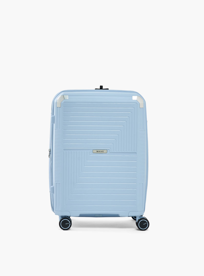 WAVE Textured Hardcase Luggage Trolley with Retractable Handle - 24 inches Check-In Bag-travel-luggagesandbags-luggage-image-2