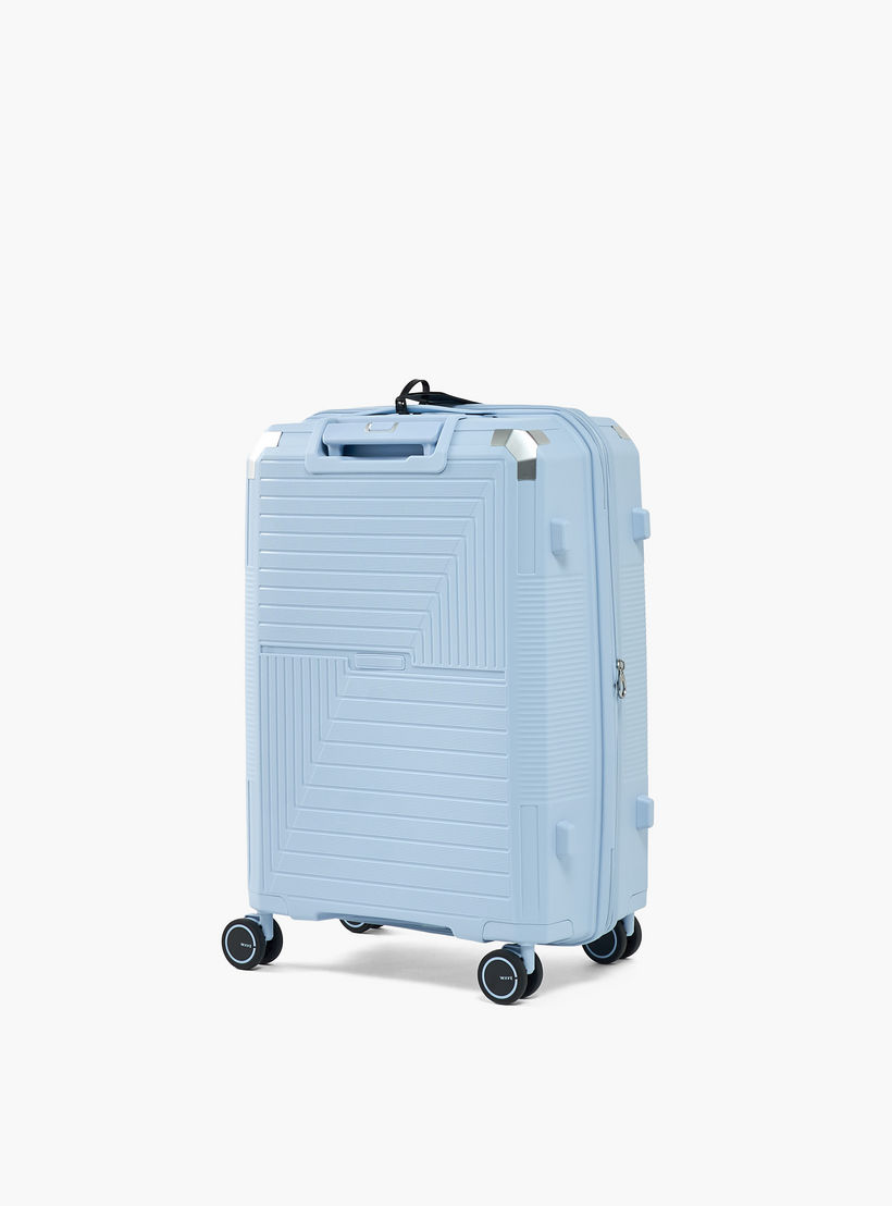 WAVE Textured Hardcase Luggage Trolley with Retractable Handle - 24 inches Check-In Bag-travel-luggagesandbags-luggage-image-3