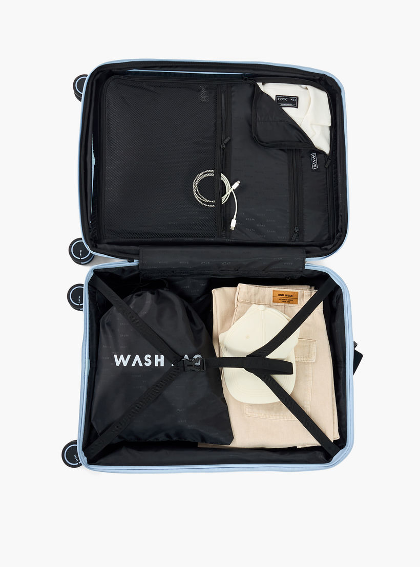 WAVE Textured Hardcase Luggage Trolley with Retractable Handle - 24 inches Check-In Bag-travel-luggagesandbags-luggage-image-8