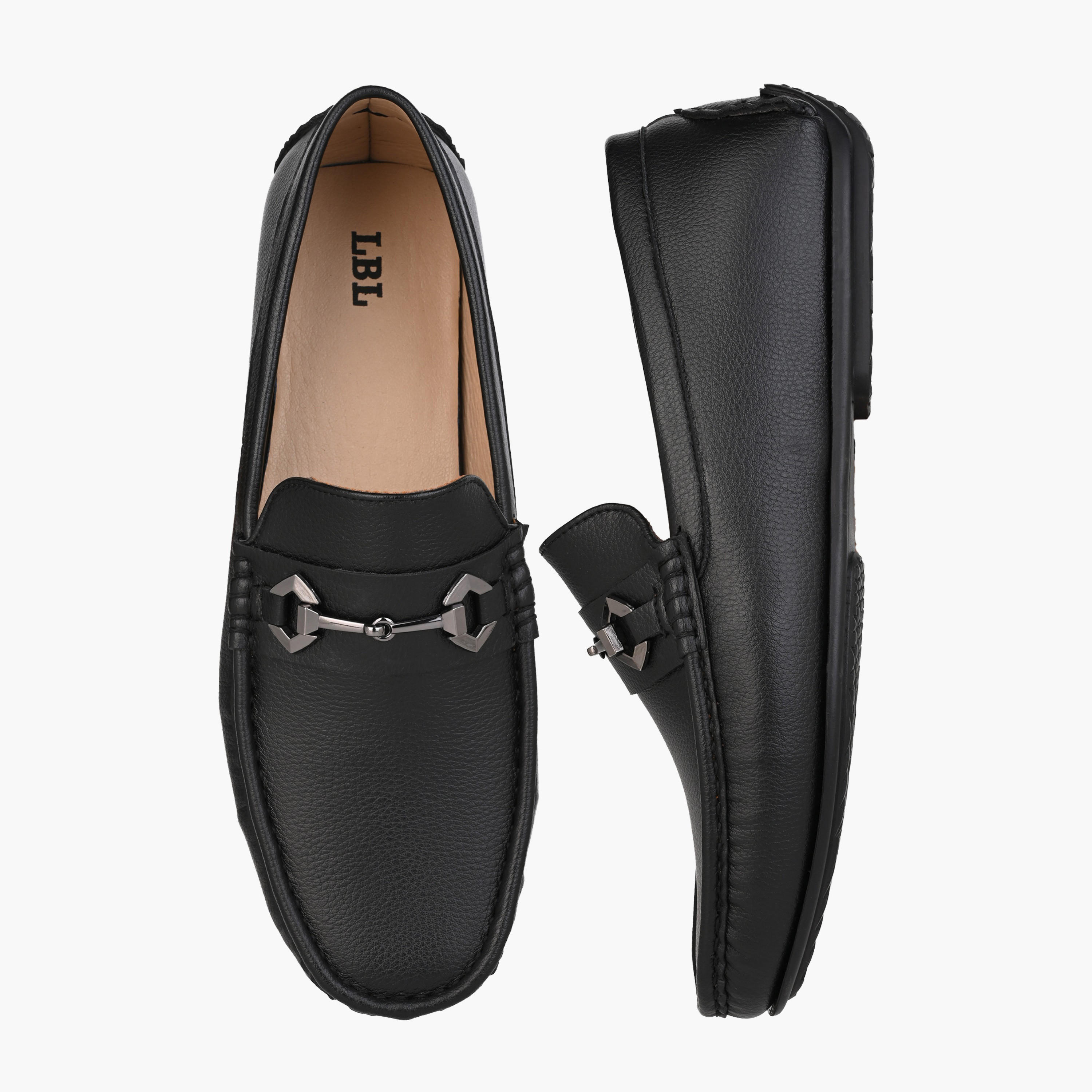 حذاء لوفر بحلية معدن للرجال إل بي إل من شو إكسبريس-men-shoes-loafersandmoccasins-image-1