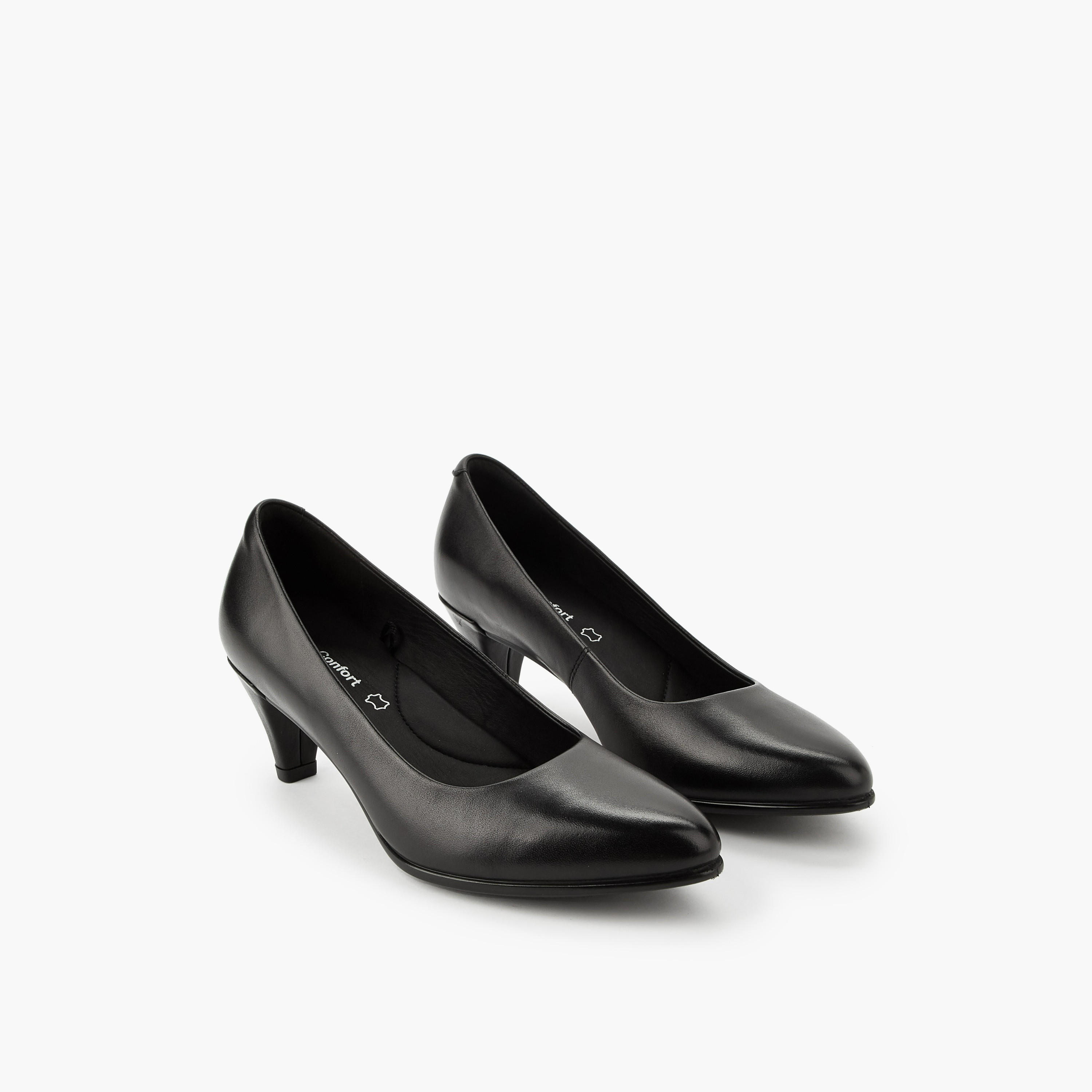 Le Confort Women Cone Heel Leather Pumps-women-shoes-heels-image-1