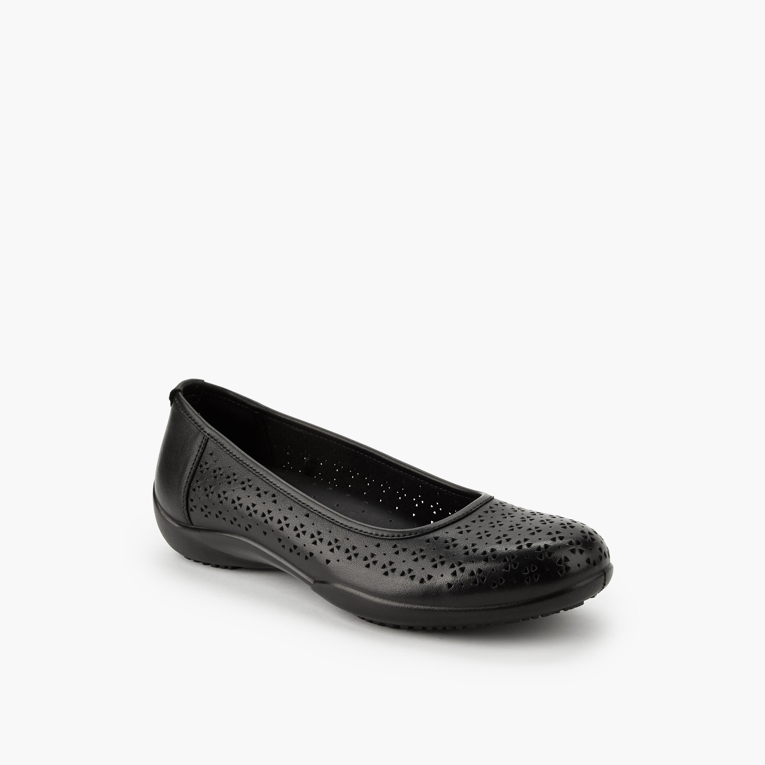 Le Confort Women Cutwork Leather Ballerina Shoes-women-shoes-ballerinas-image-2