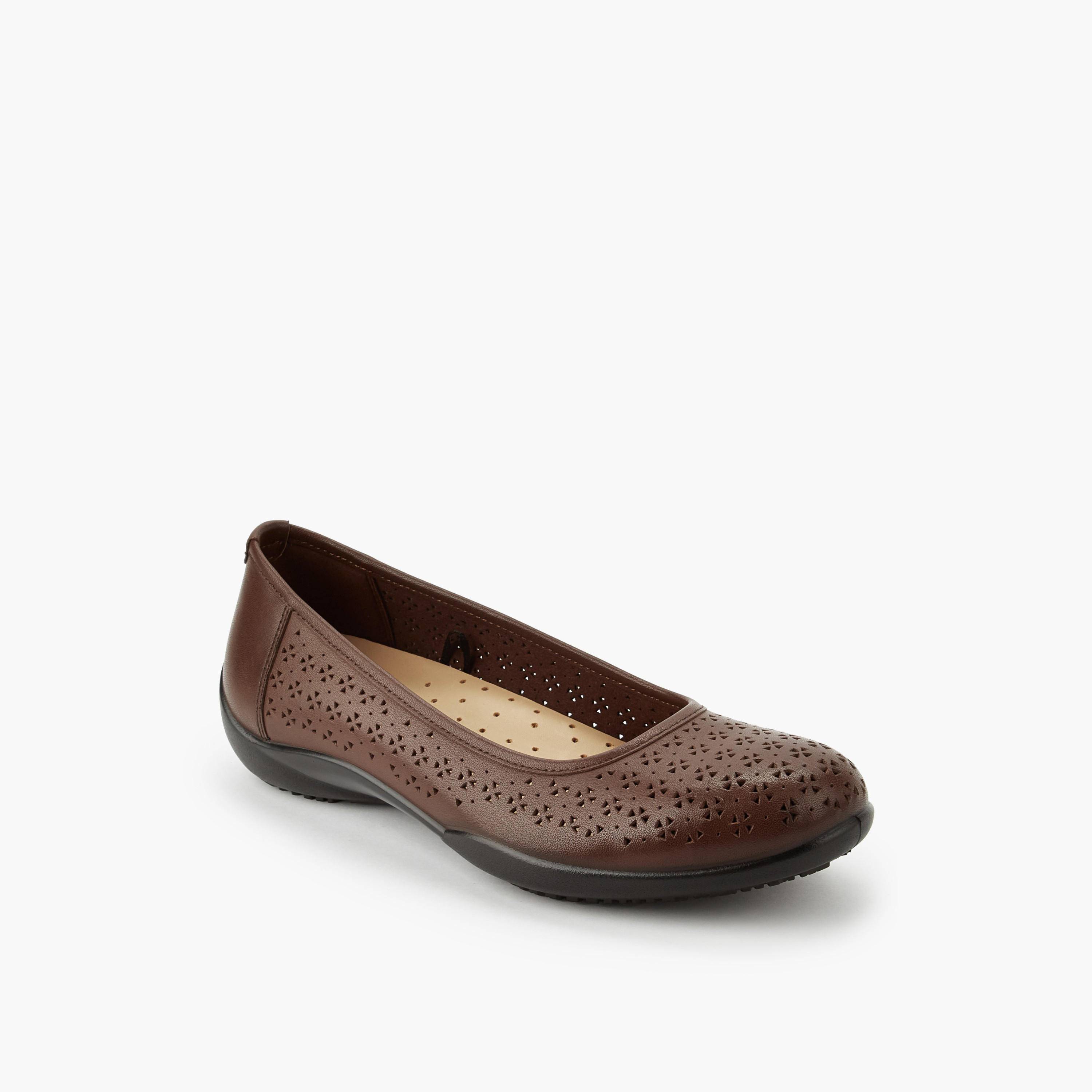 Le Confort Women Cutwork Leather Ballerina Shoes-women-shoes-ballerinas-image-2