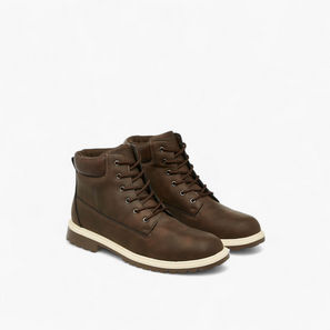 LBL by Shoexpress Solid Lace-Up Ankle Boots-men-winterwear-boots-image-1