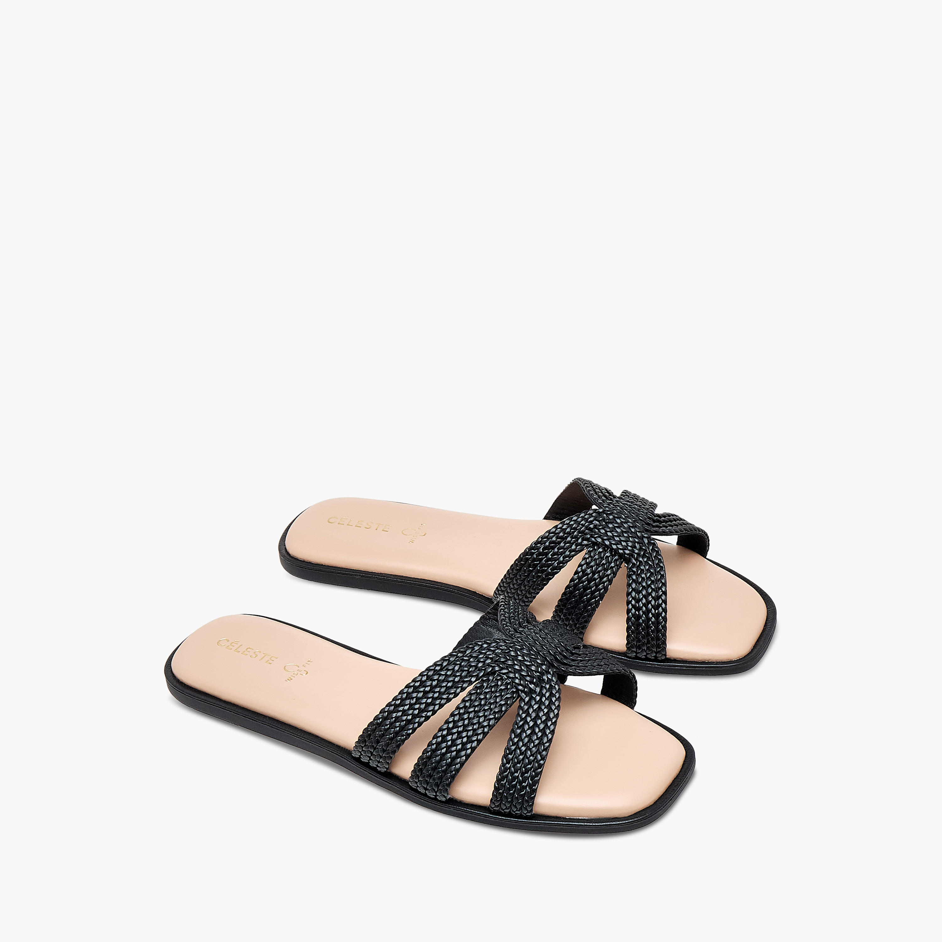 Celeste Women's Textured Slip-On Flat Sandals-women-shoes-flats-sandals-image-1