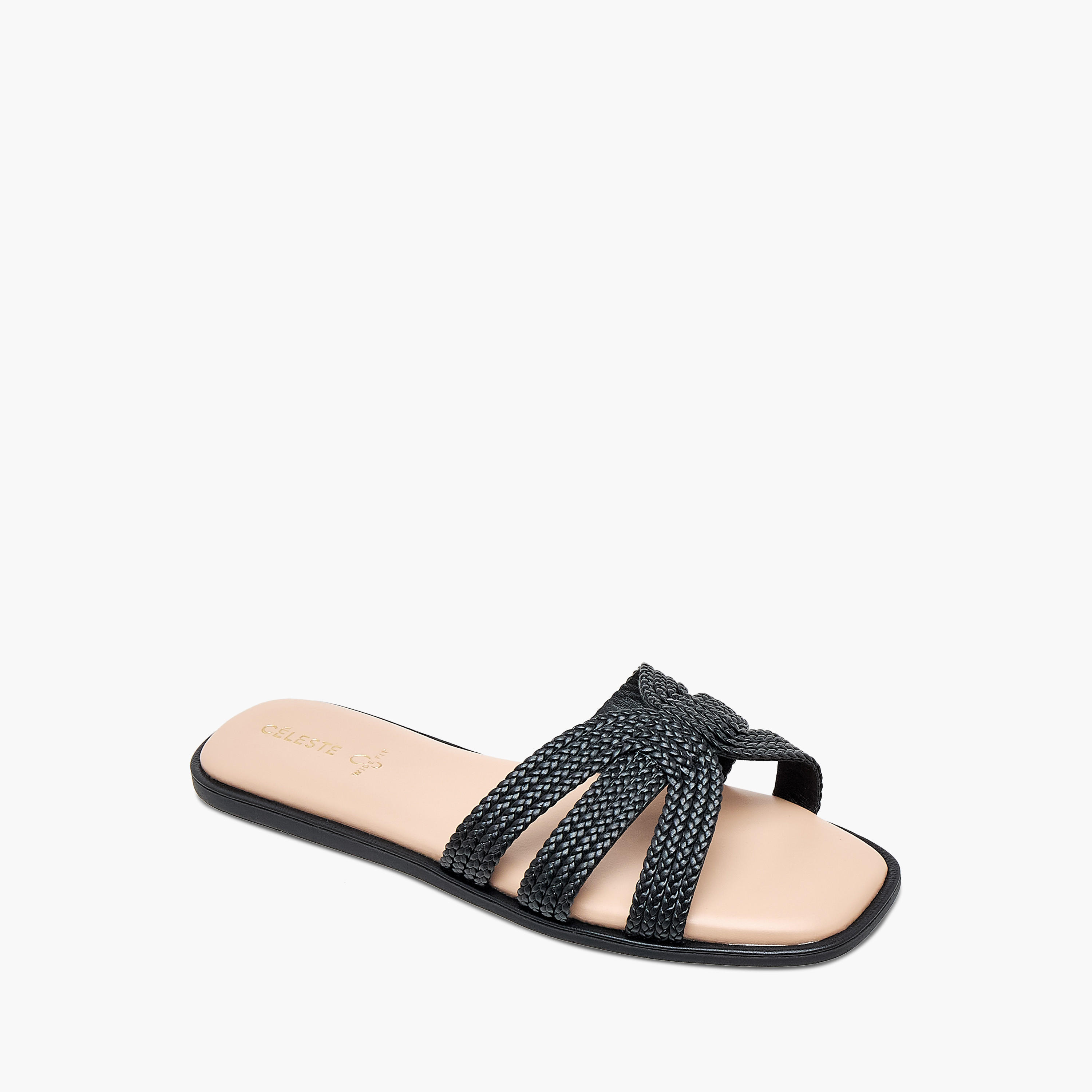 Celeste Women's Textured Slip-On Flat Sandals-women-shoes-flats-sandals-image-2
