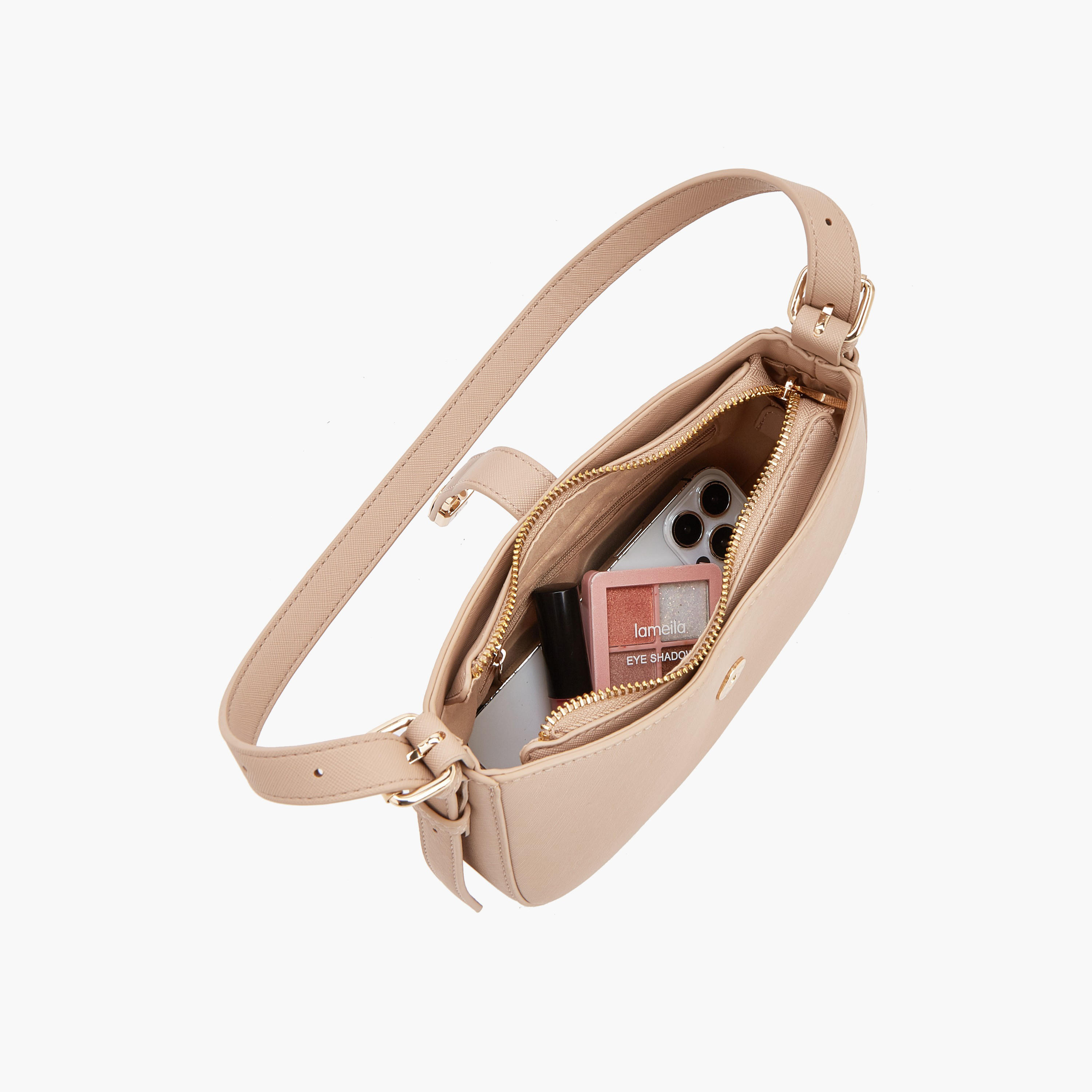Flora Bella Solid Shoulder Bag with Zip Closure-women-bagsandwallets-handbags-image-7