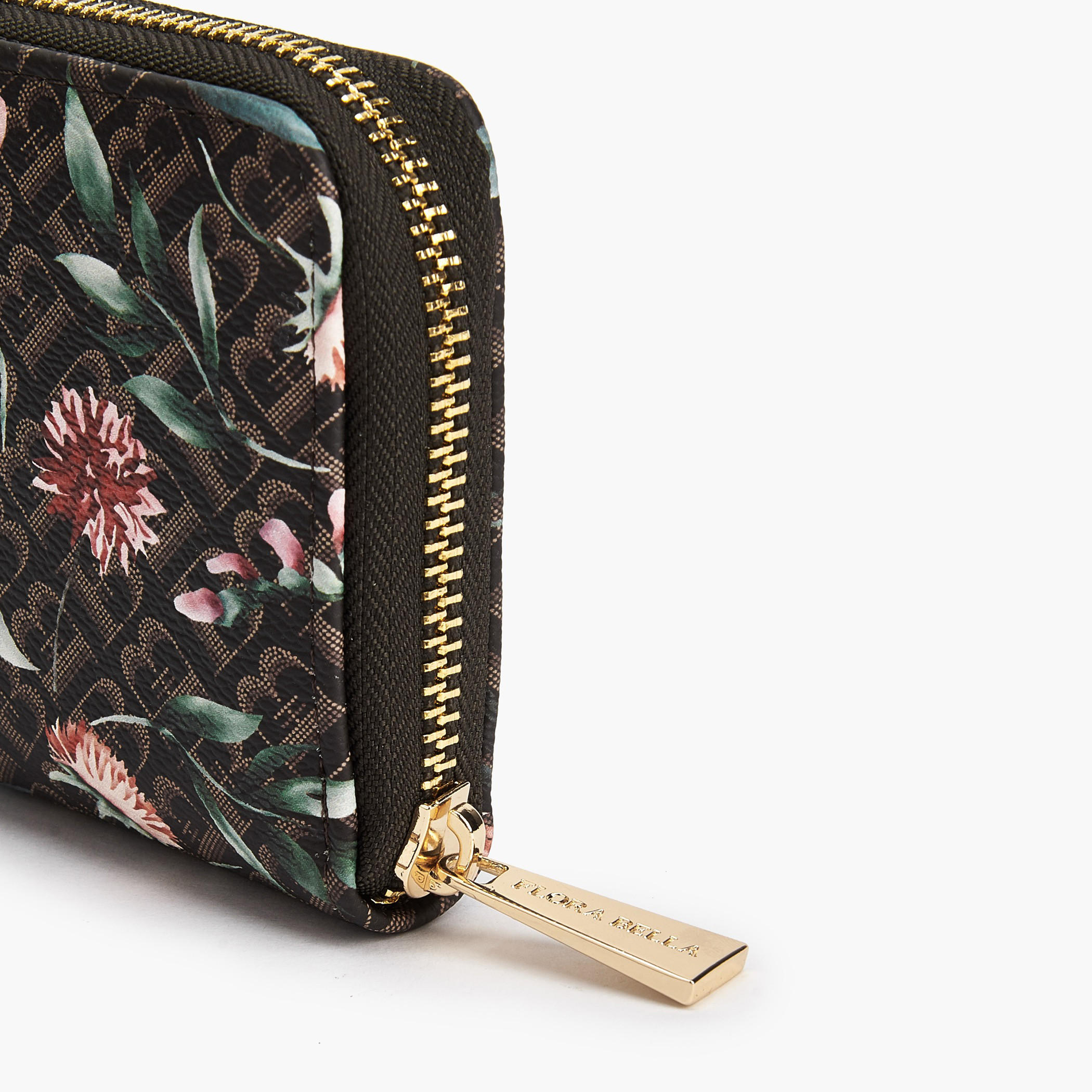 محفظة مونوجرام بسحاب دائري وطبعات زهرية من فلورا بيلا-women-bagsandwallets-wallets-image-3