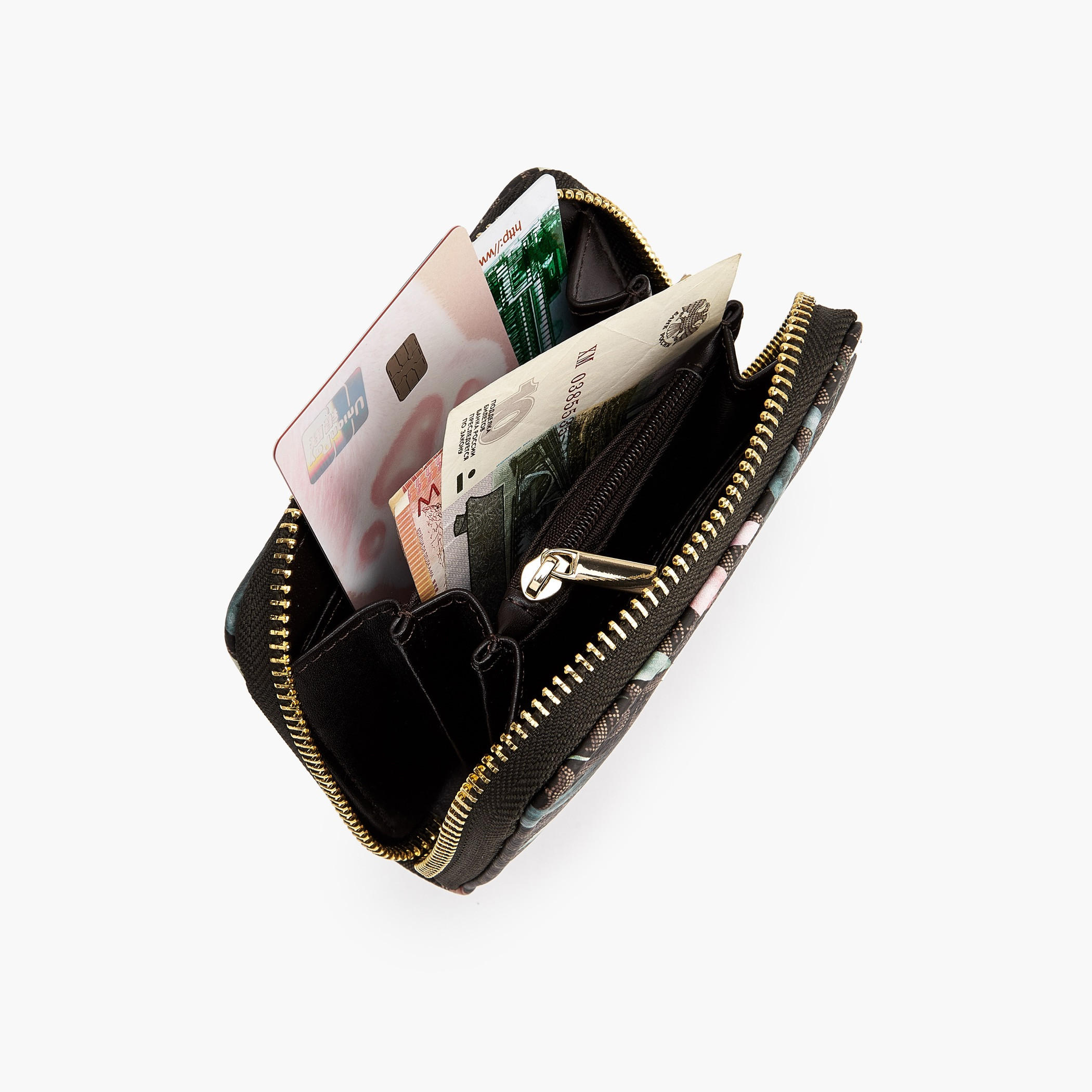 محفظة مونوجرام بسحاب دائري وطبعات زهرية من فلورا بيلا-women-bagsandwallets-wallets-image-7