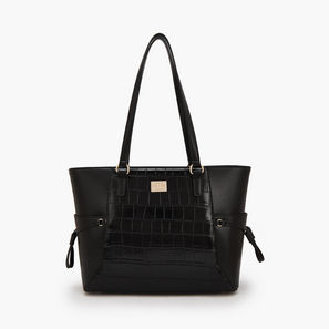 Flora Bella by Shoexpress Textured Tote Bag with Zipper Closure-women-image-1