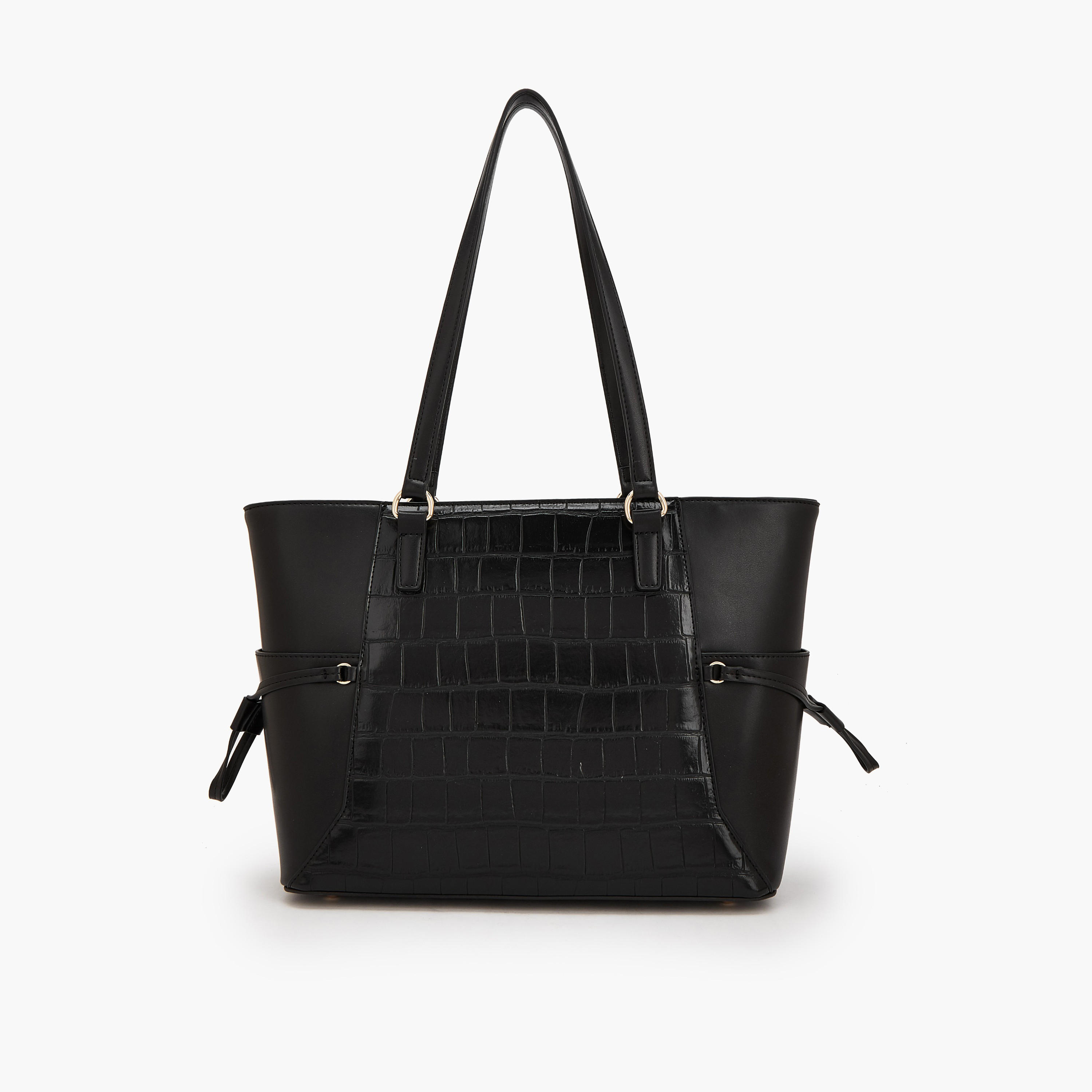 Flora Bella by Shoexpress Textured Tote Bag with Zipper Closure-women-bagsandwallets-handbags-image-2