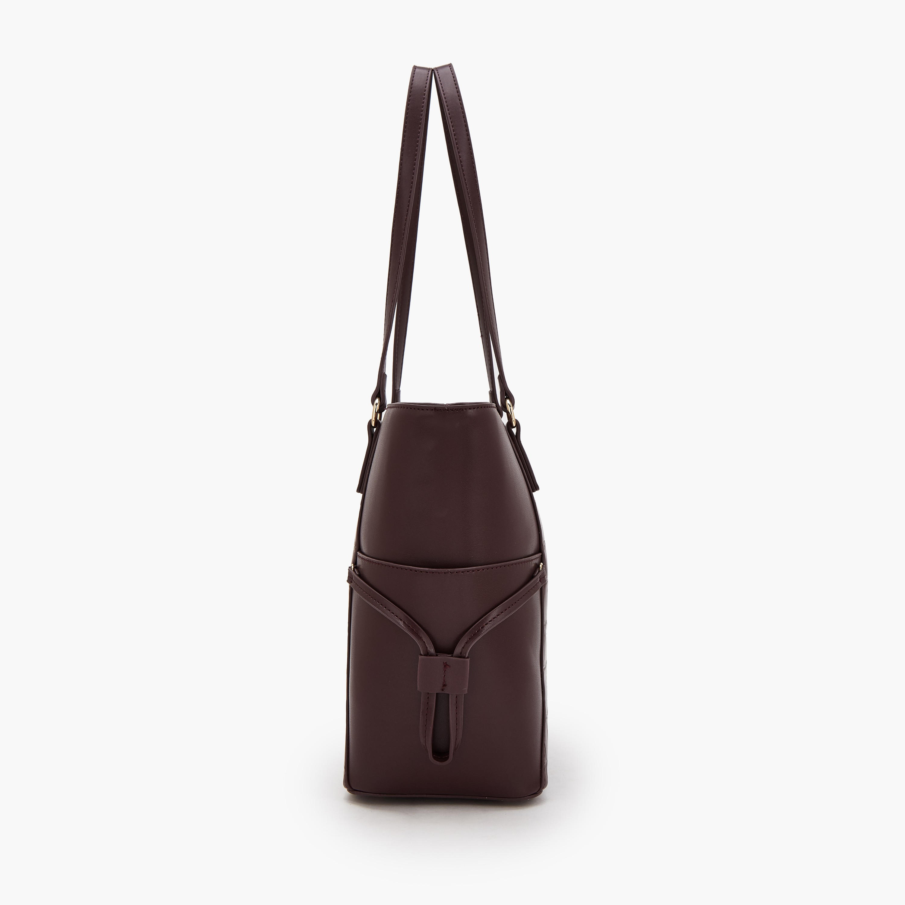 Flora Bella by Shoexpress Textured Tote Bag with Zipper Closure-women-bagsandwallets-handbags-image-5