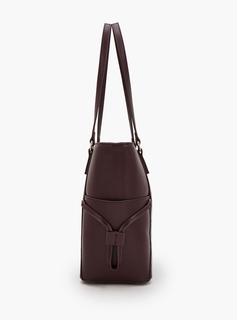 Flora Bella by Shoexpress Textured Tote Bag with Zipper Closure-women-bagsandwallets-handbags-image-5