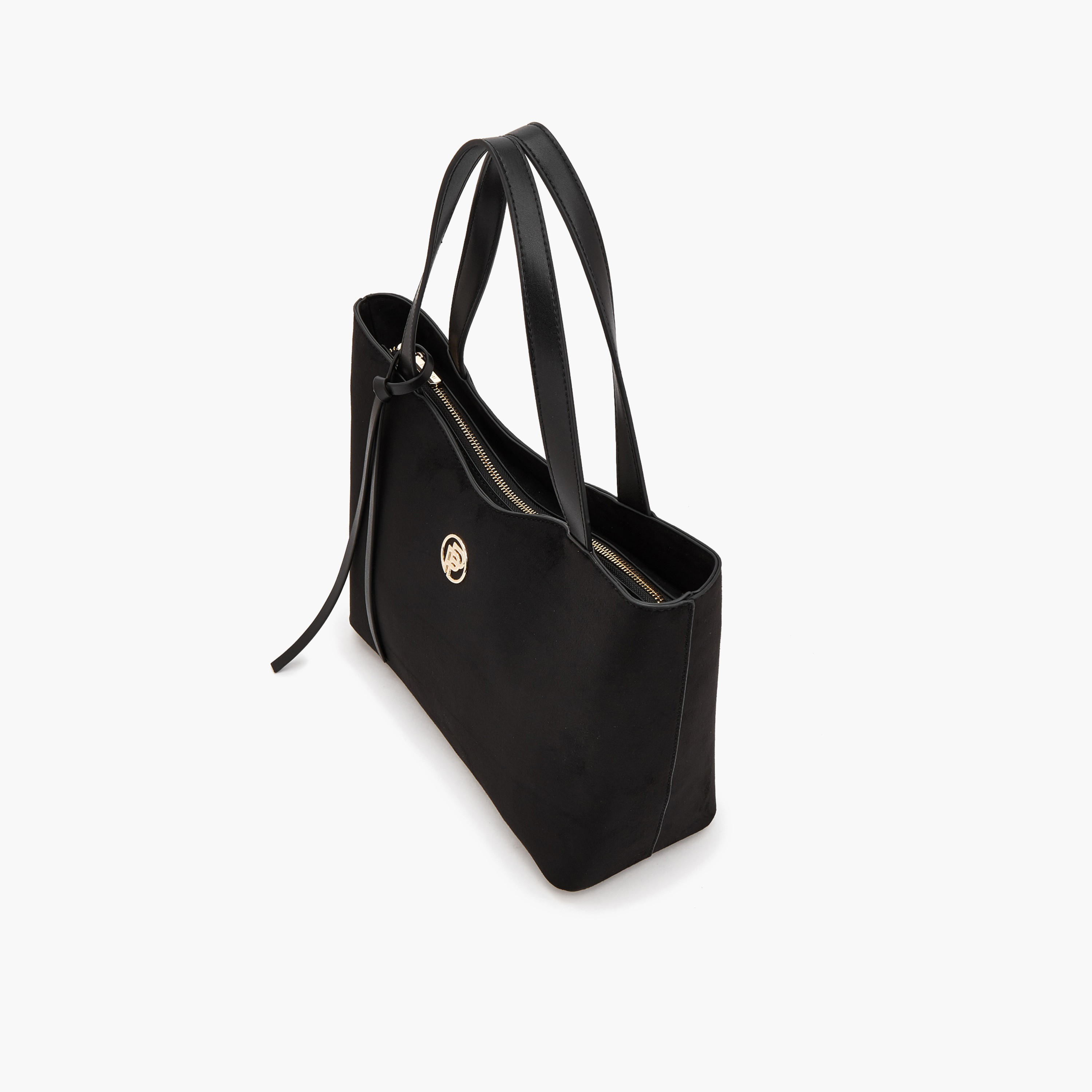 Peppermint Textured Tote Bag with Zip Closure-women-bagsandwallets-handbags-image-5