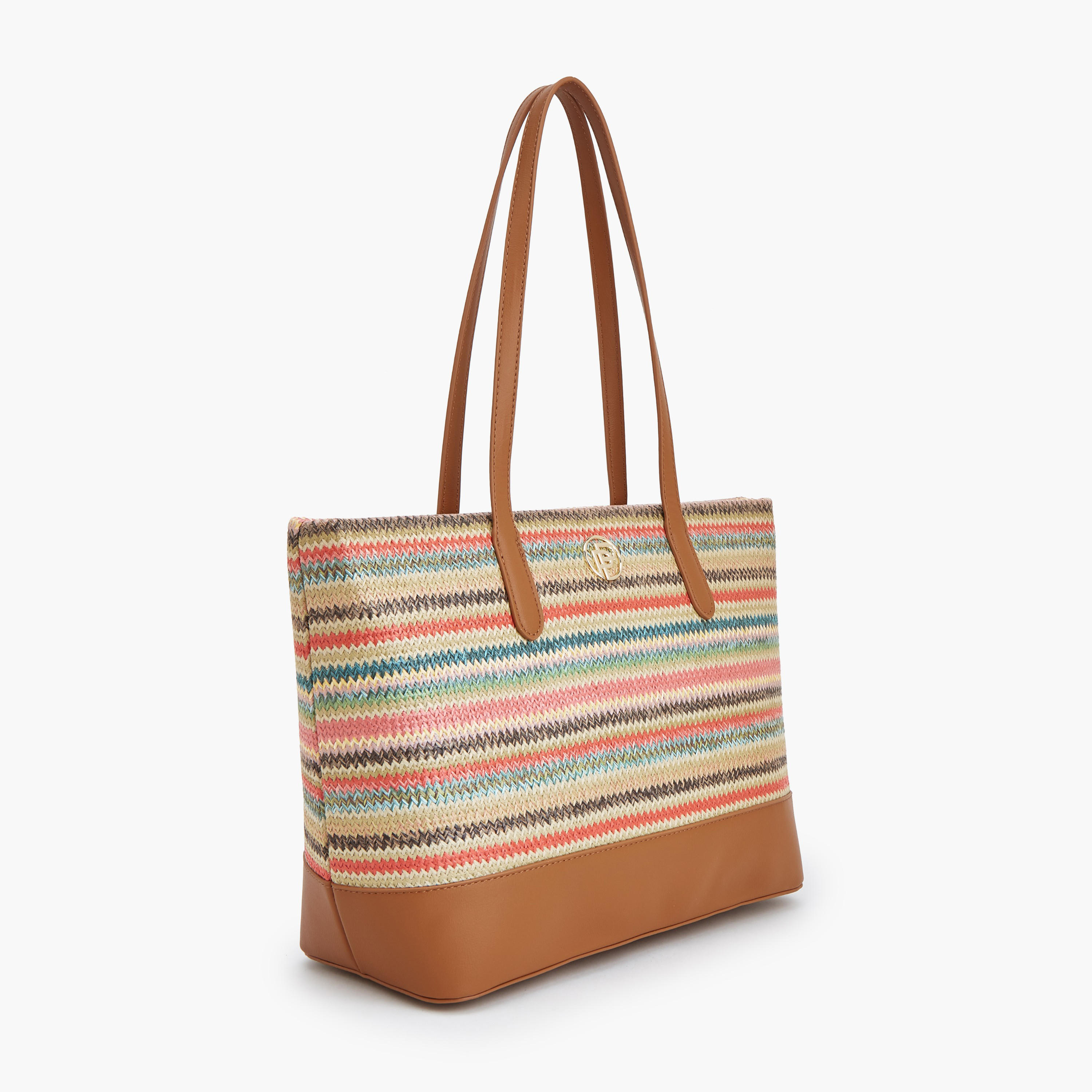 شنطة توتي مخططة بسحّاب إغلاق من بيبرمينت-women-bagsandwallets-handbags-image-2