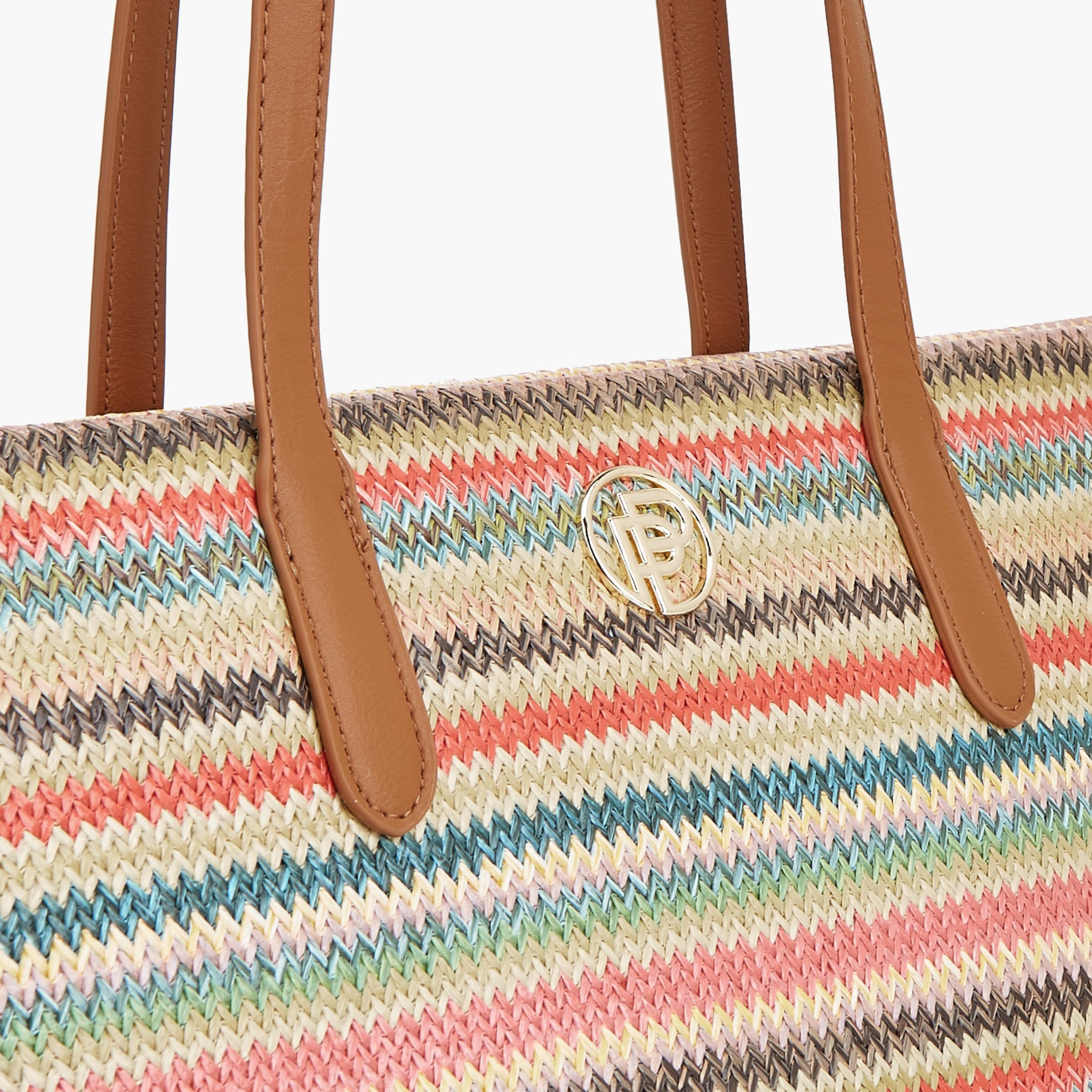 شنطة توتي مخططة بسحّاب إغلاق من بيبرمينت-women-bagsandwallets-handbags-image-3