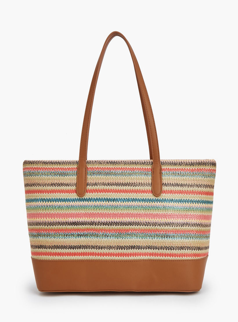 شنطة توتي مخططة بسحّاب إغلاق من بيبرمينت-women-bagsandwallets-handbags-image-4
