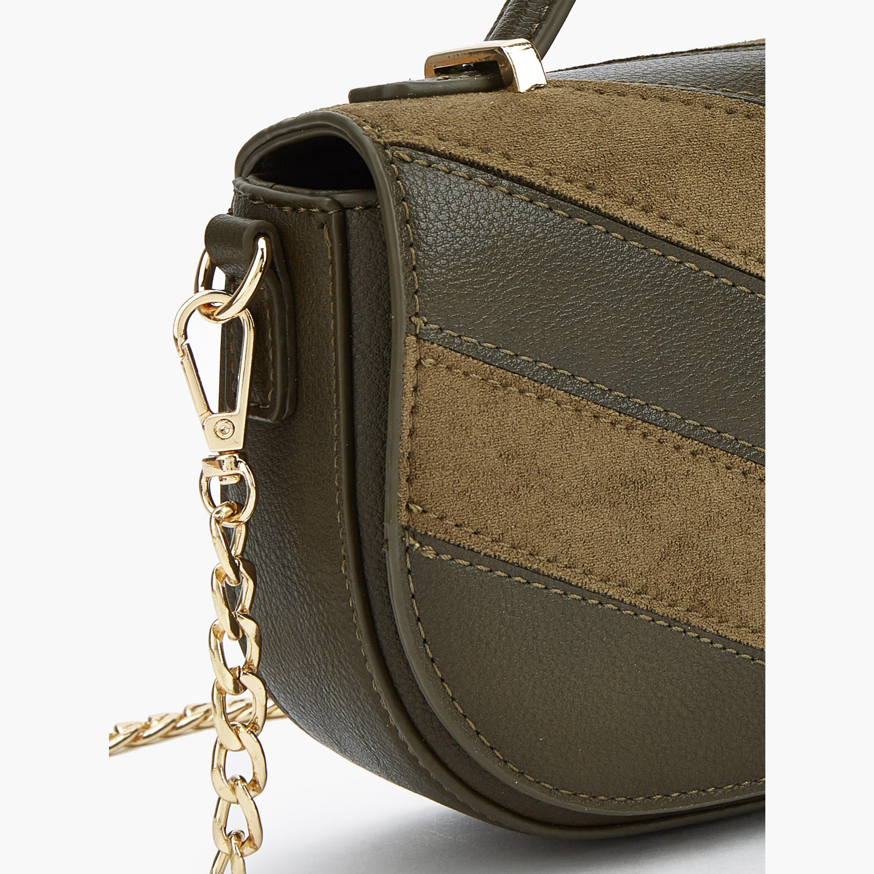Flora Bella Suede Chevron Panelled Crossbody Bag with Chain Strap-women-bagsandwallets-handbags-image-3
