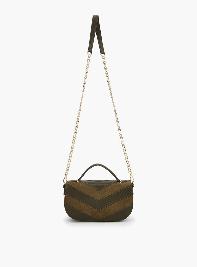 Flora Bella Suede Chevron Panelled Crossbody Bag with Chain Strap-women-bagsandwallets-handbags-image-5