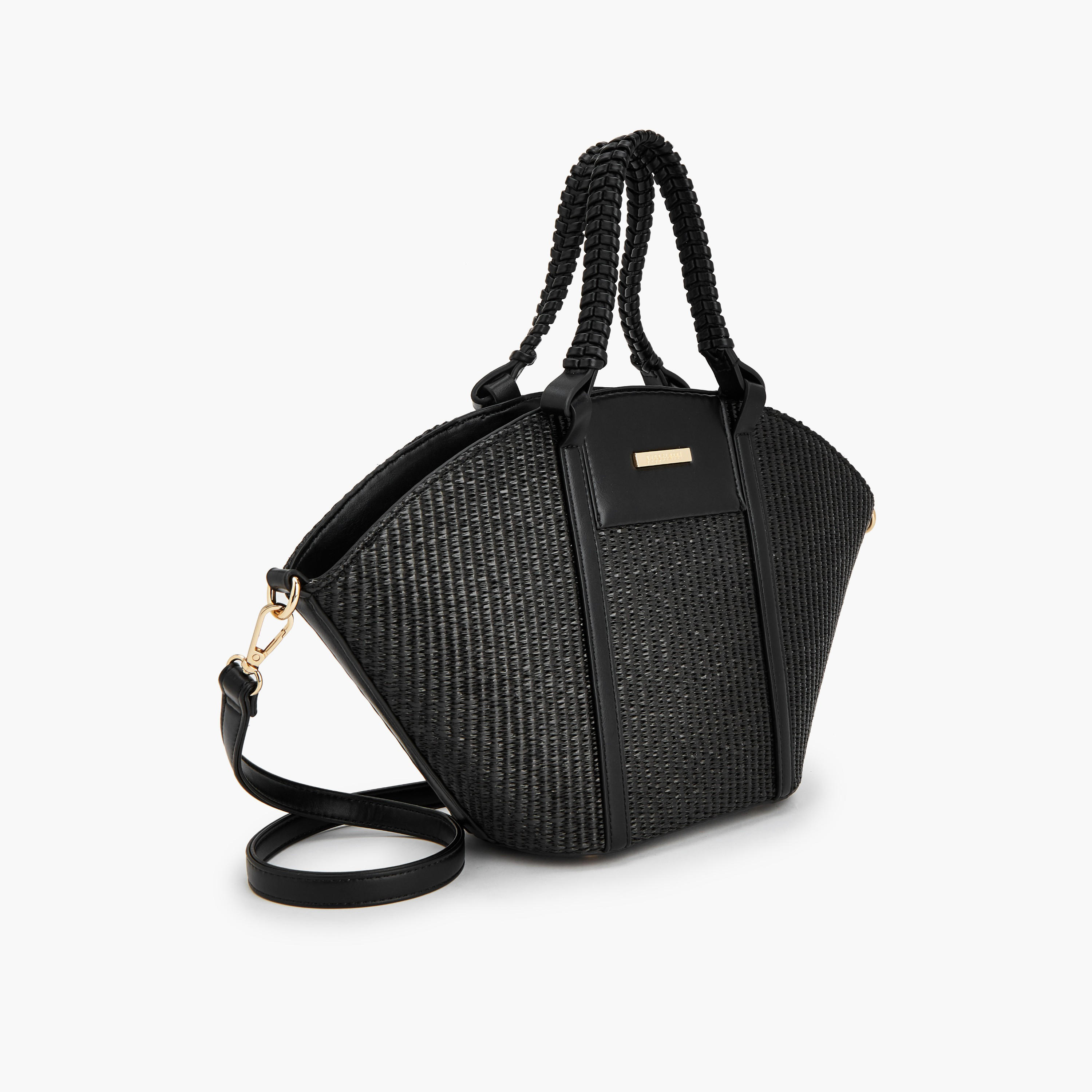 Peppermint Textured Tote Bag with Double Handle-women-bagsandwallets-handbags-image-3