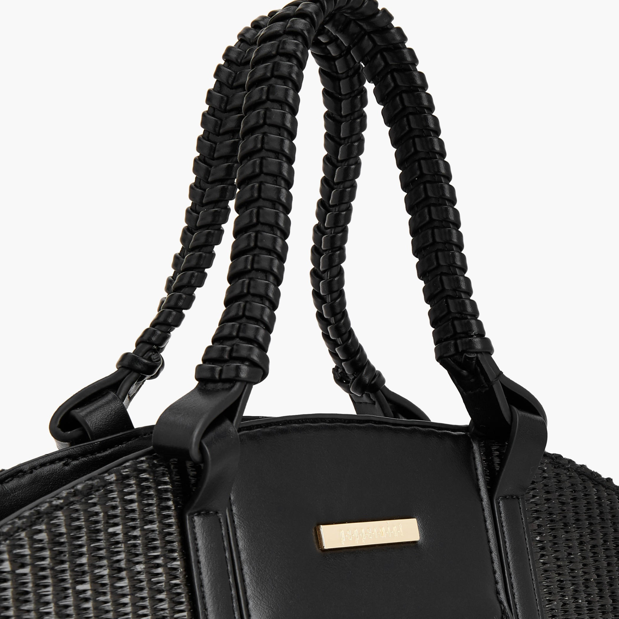 Peppermint Textured Tote Bag with Double Handle-women-bagsandwallets-handbags-image-4