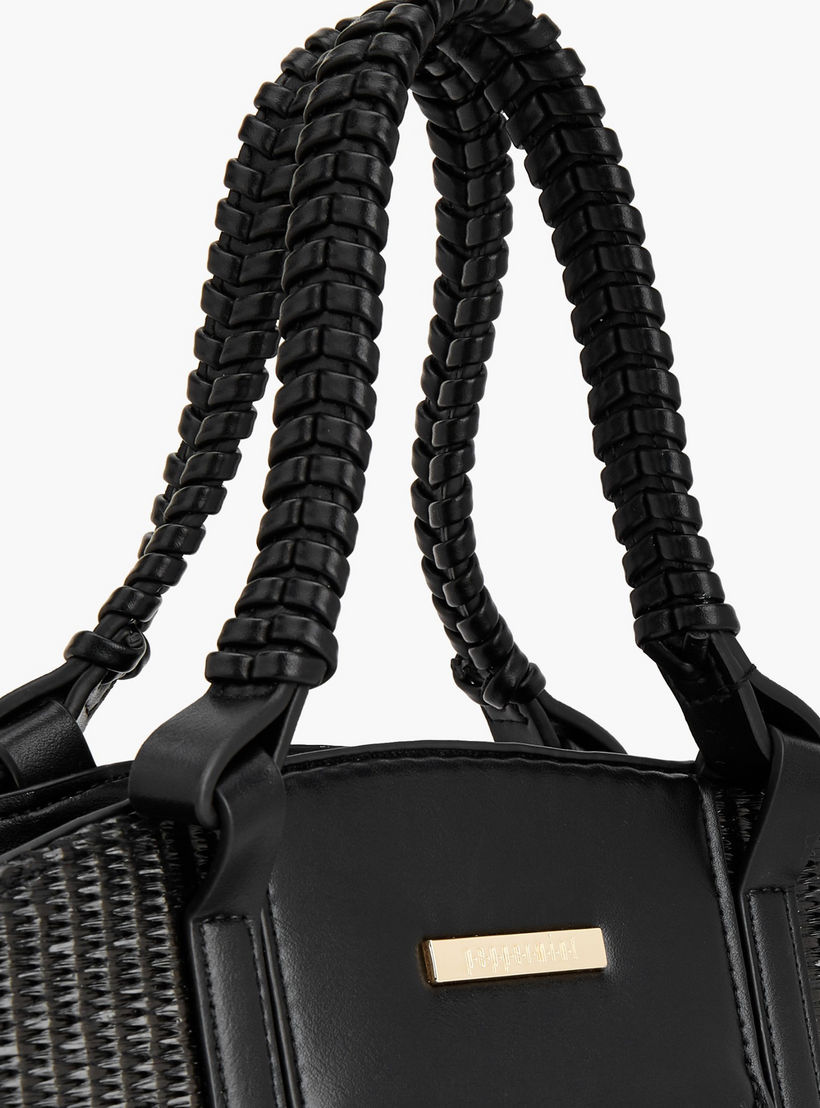Peppermint Textured Tote Bag with Double Handle-women-bagsandwallets-handbags-image-4