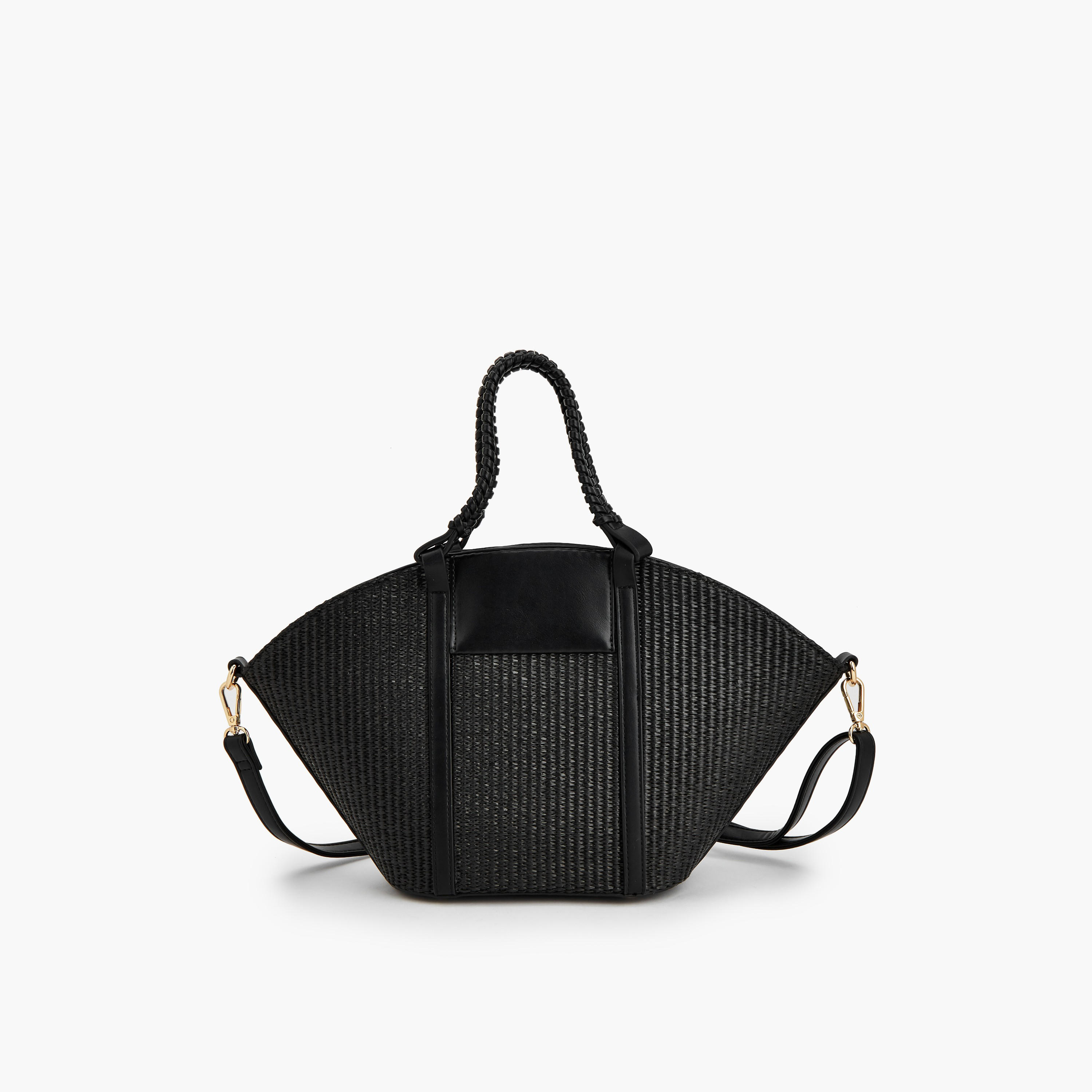Peppermint Textured Tote Bag with Double Handle-women-bagsandwallets-handbags-image-5