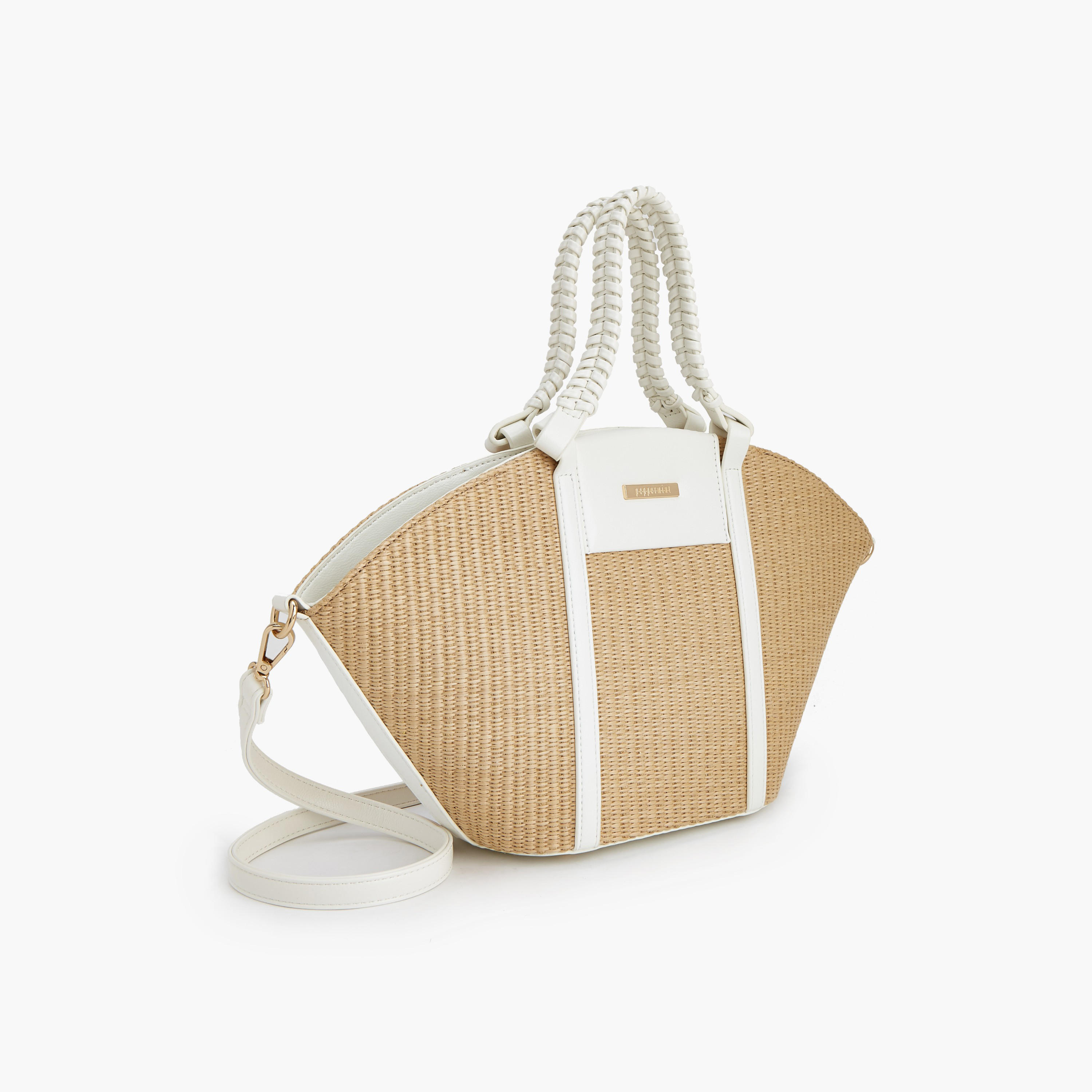 Peppermint Textured Tote Bag with Double Handle-women-bagsandwallets-handbags-image-3