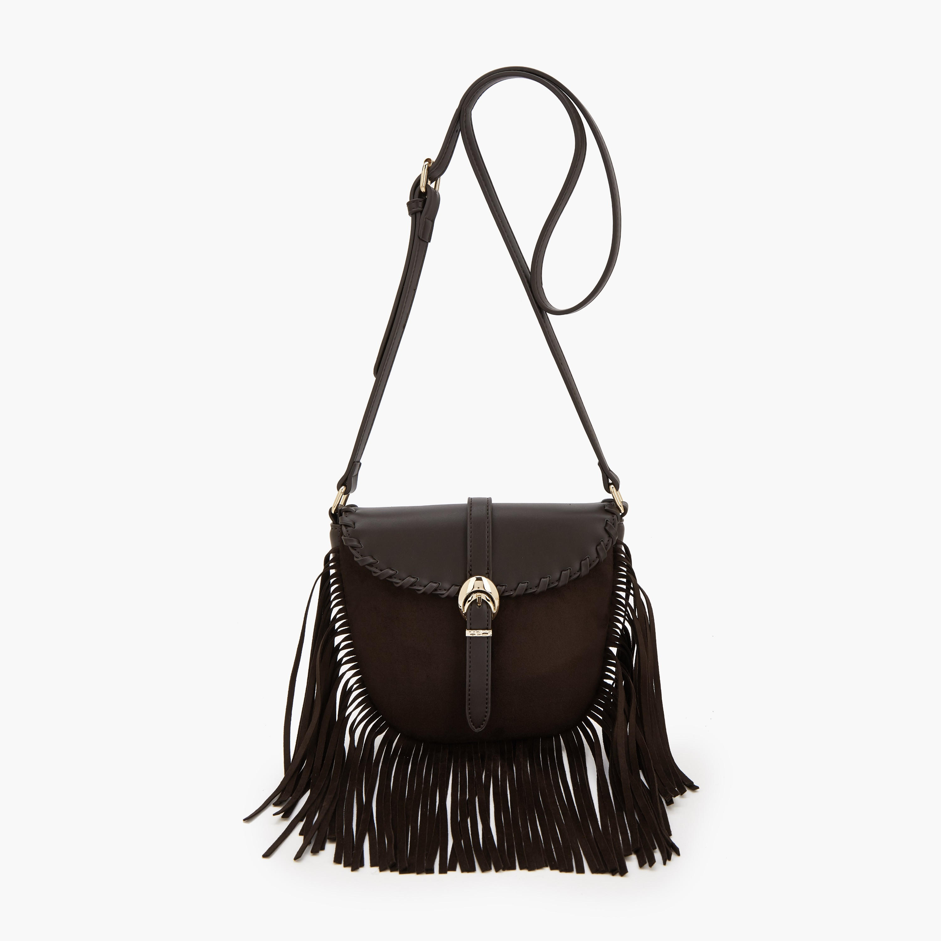 Flora Bella Fringe Detail Crossbody Bag with Adjustable Strap-women-bagsandwallets-handbags-image-1