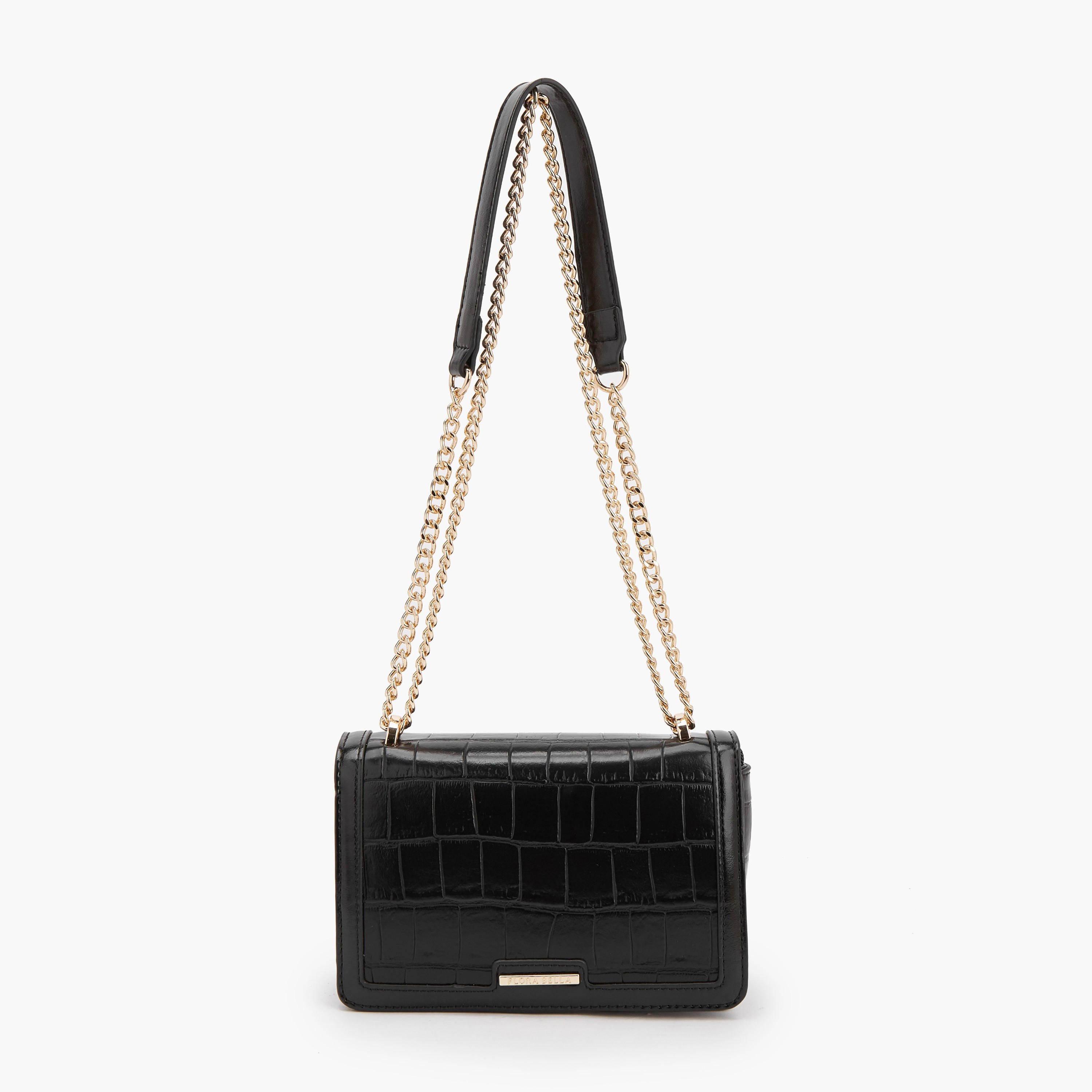 Flora Bella Textured Crossbody Bag with Chain Strap-women-bagsandwallets-handbags-image-1