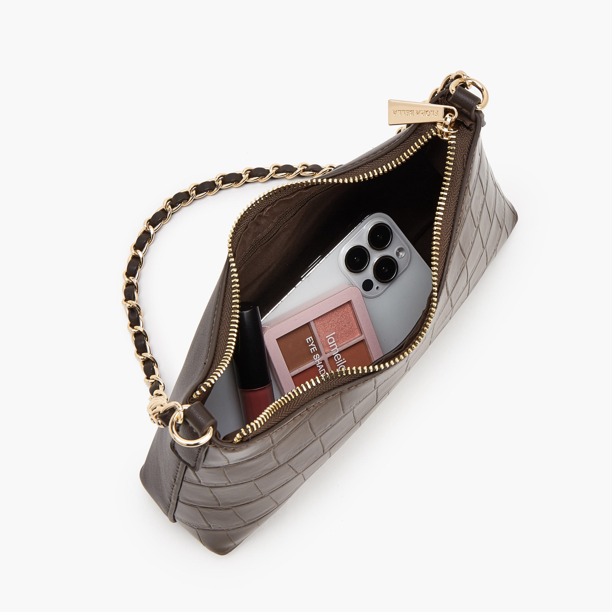 Flora Bella Textured Shoulder Bag with Chain Strap-women-bagsandwallets-handbags-image-7