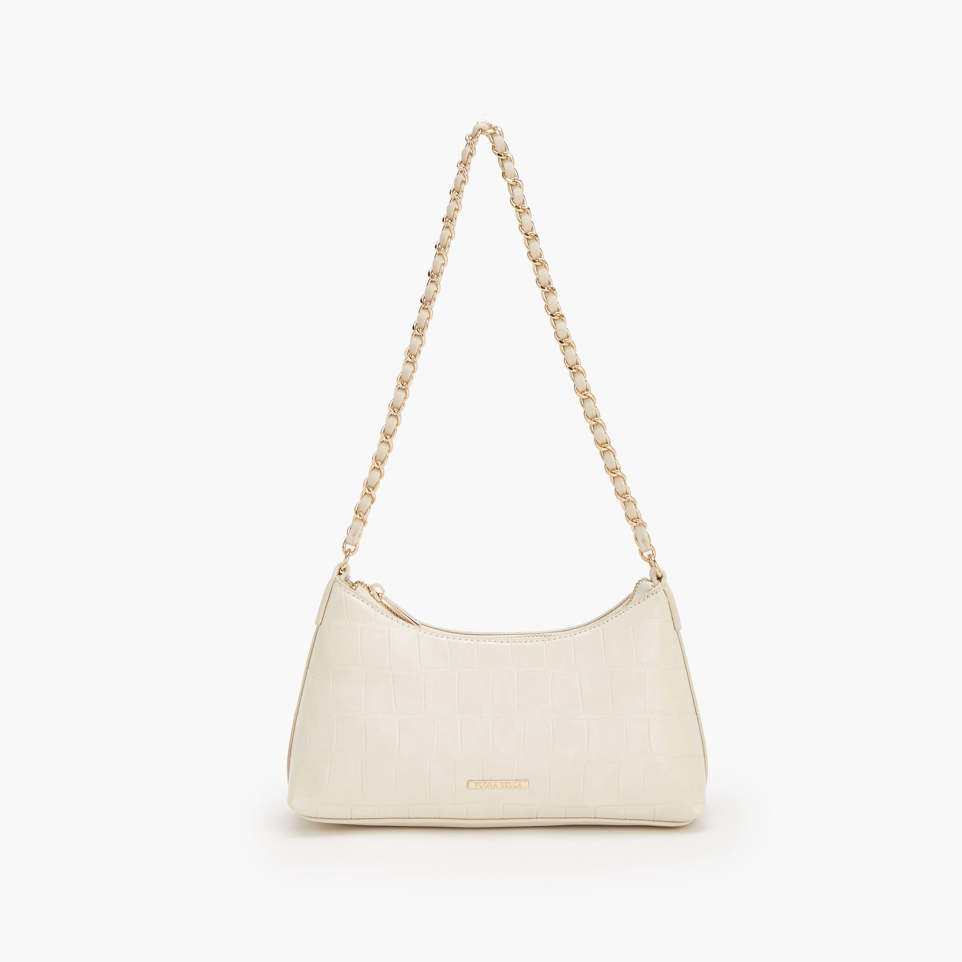 Flora Bella Textured Shoulder Bag with Chain Strap-women-bagsandwallets-handbags-image-1