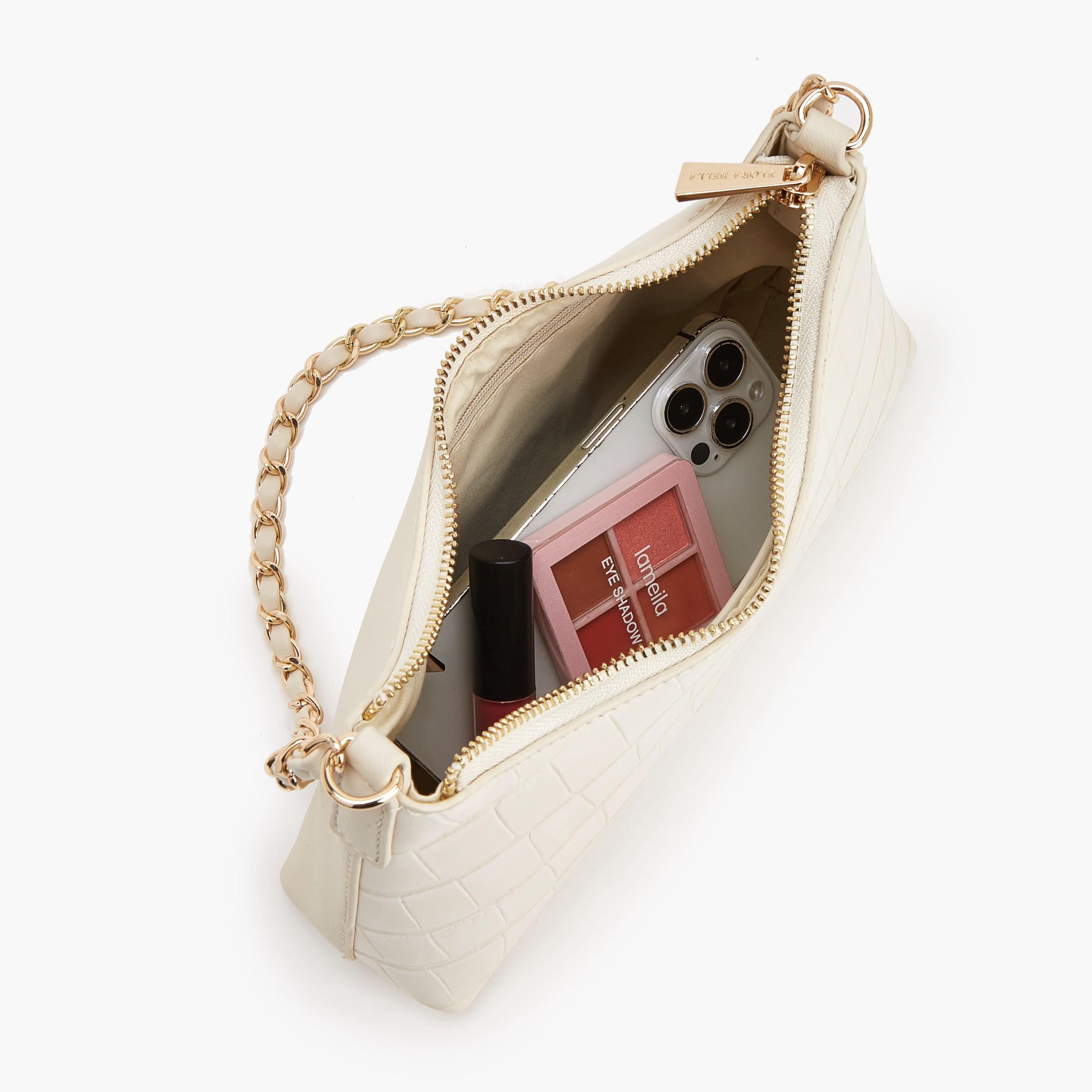 Flora Bella Textured Shoulder Bag with Chain Strap-women-bagsandwallets-handbags-image-7
