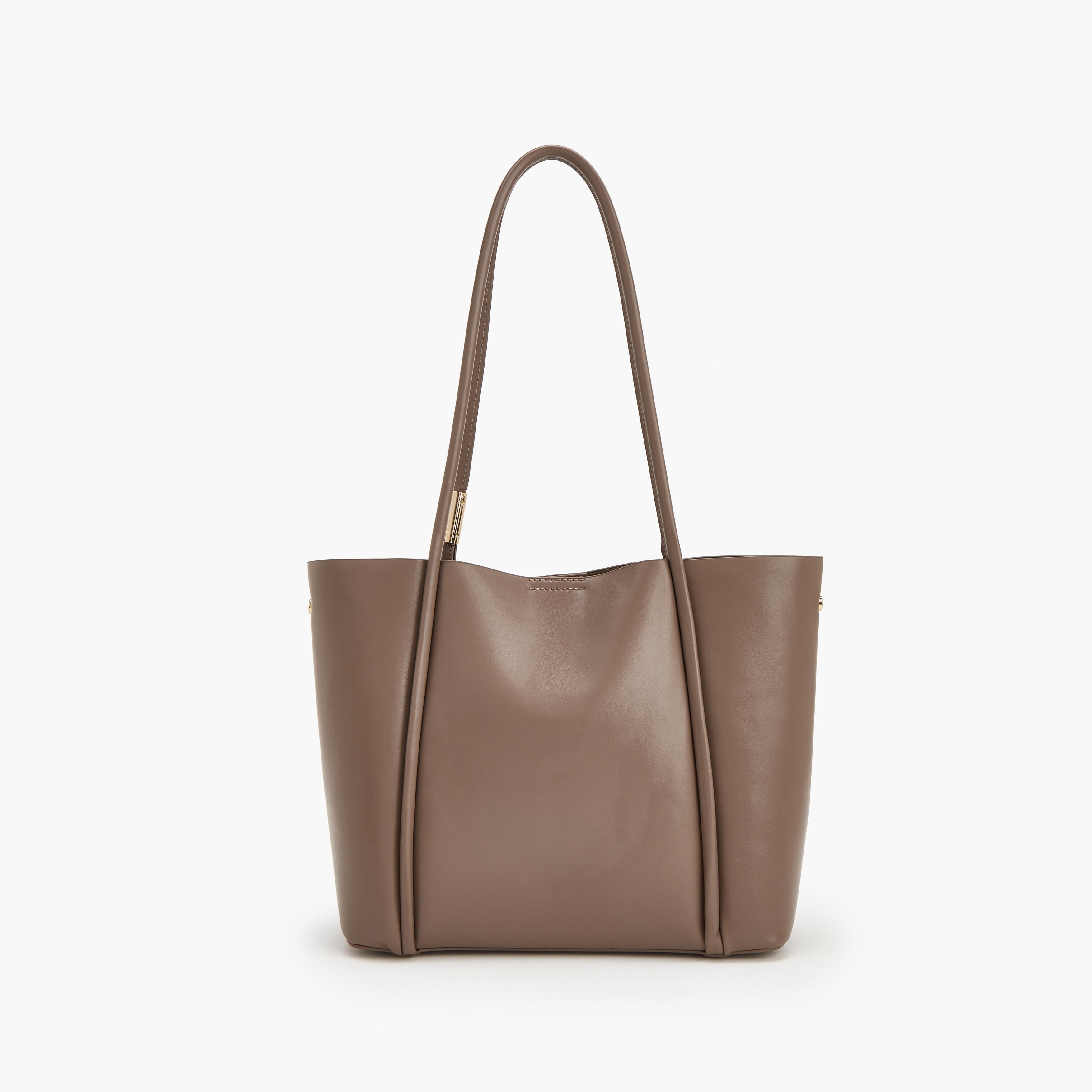 Flora Bella Solid Tote Bag with Double Handles-women-bagsandwallets-handbags-image-2