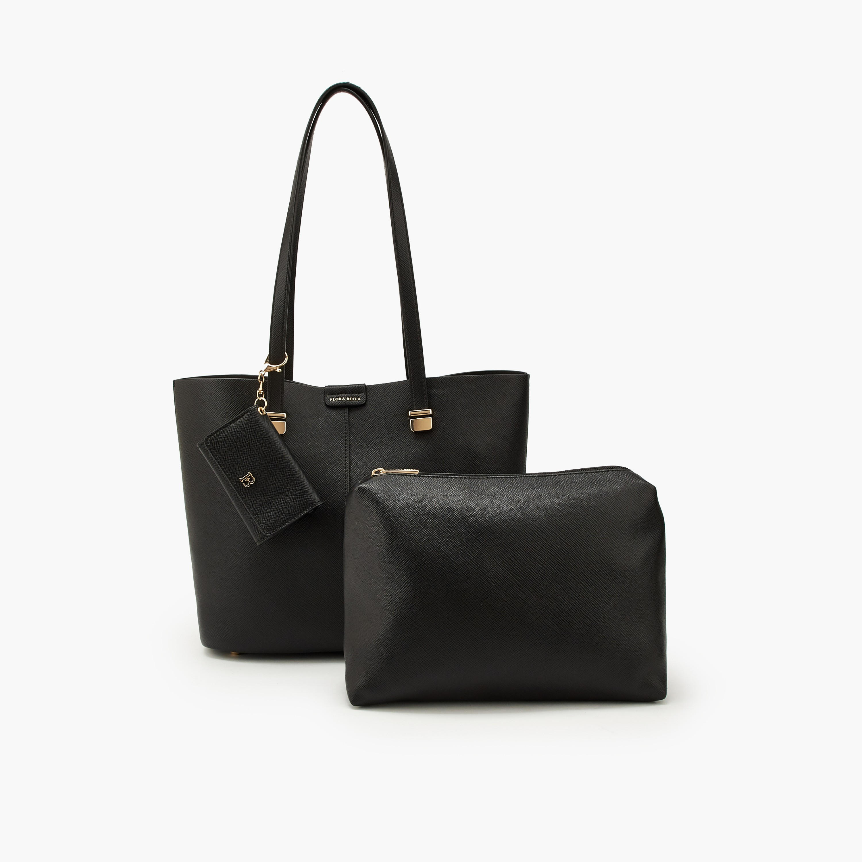 Flora Bella Textured Tote Bag with Pouch and Card Holder-women-bagsandwallets-handbags-image-1