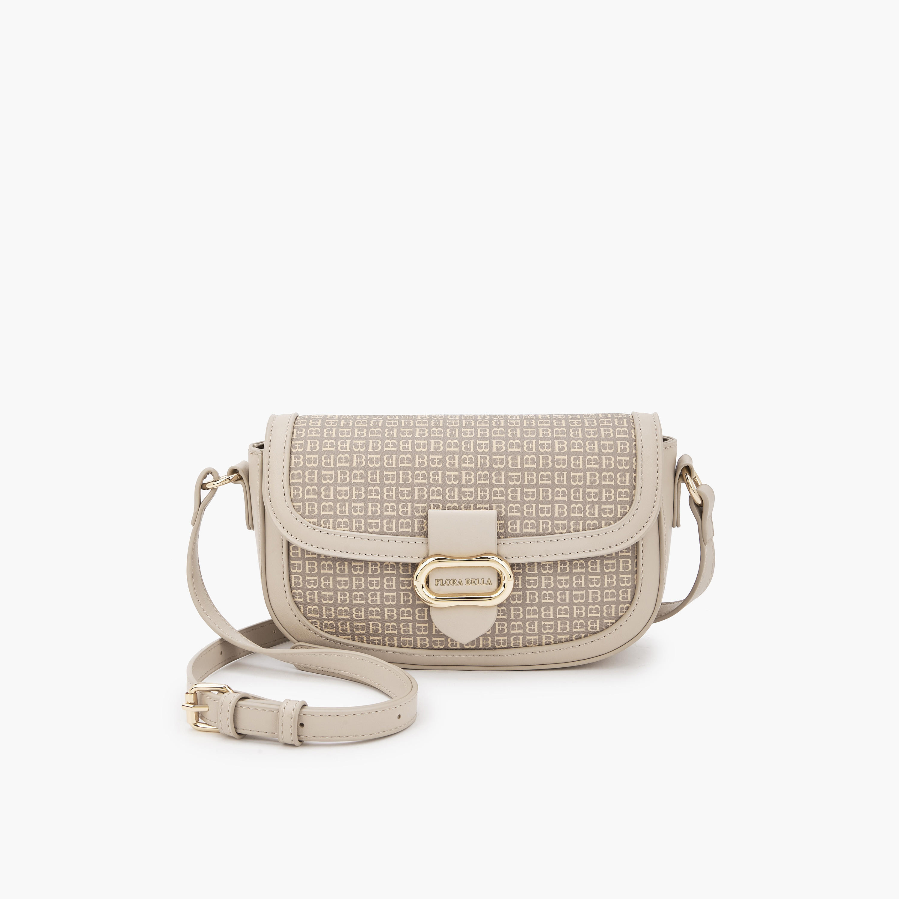 شنطة كروس بودي بطبعات مونوجرام مع حزام قابل للتعديل من فلورا بيلا-women-bagsandwallets-handbags-image-1