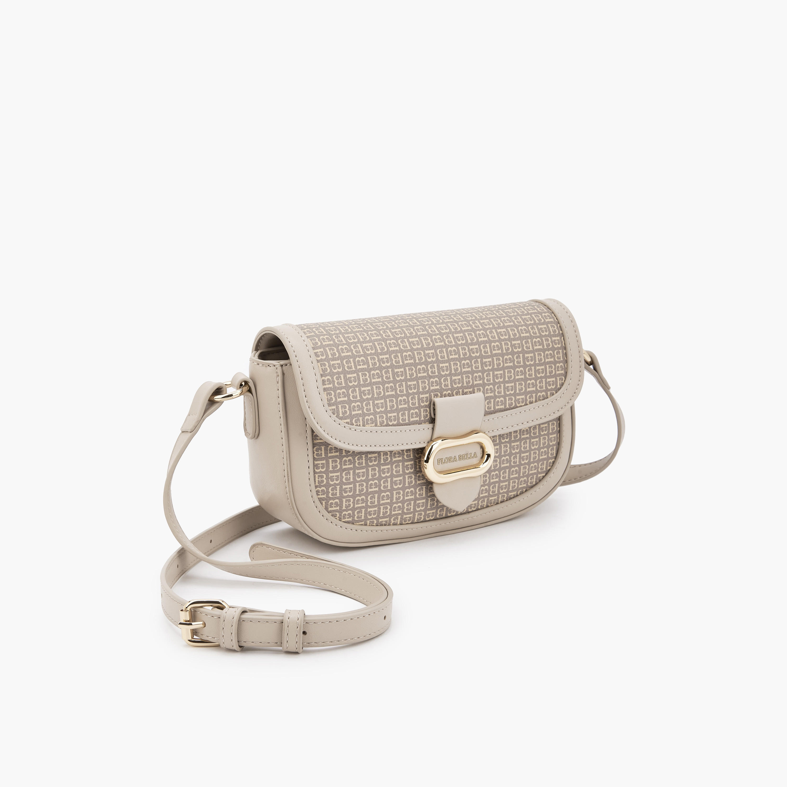 شنطة كروس بودي بطبعات مونوجرام مع حزام قابل للتعديل من فلورا بيلا-women-bagsandwallets-handbags-image-3