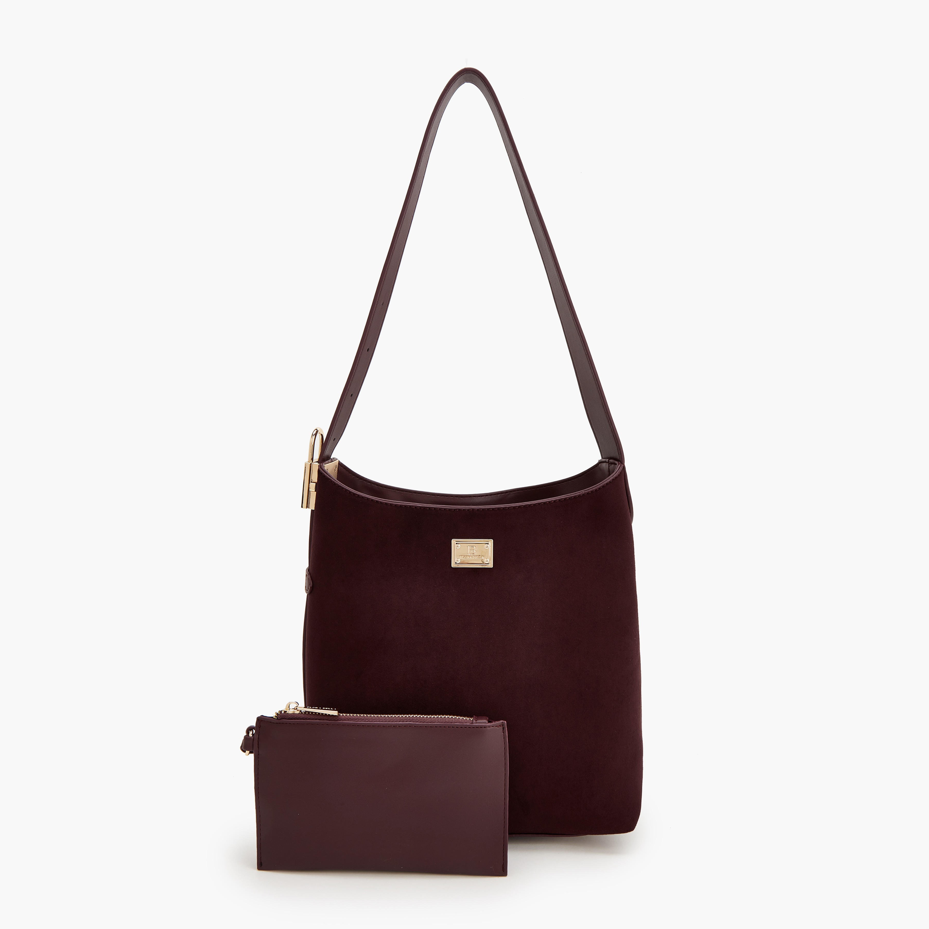 Flora Bella Monogram Print Shoulder Bag with Pouch-women-bagsandwallets-handbags-image-1