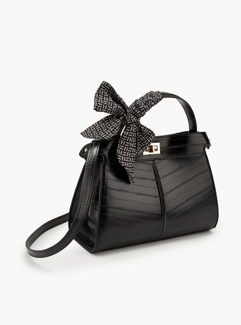 Flora Bella Textured Satchel Bag with Scarf Detail-women-bagsandwallets-handbags-image-2