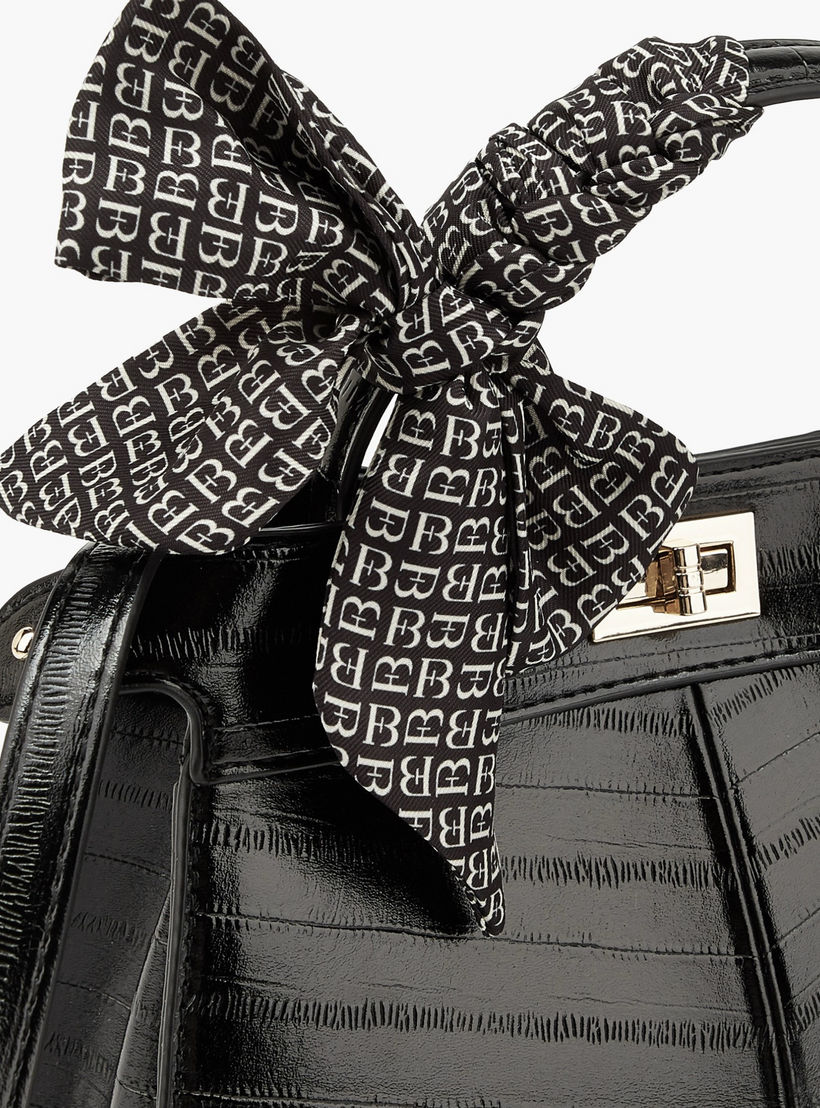 Flora Bella Textured Satchel Bag with Scarf Detail-women-bagsandwallets-handbags-image-3