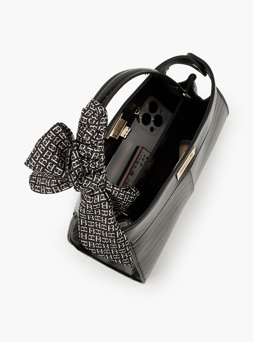 Flora Bella Textured Satchel Bag with Scarf Detail-women-bagsandwallets-handbags-image-5