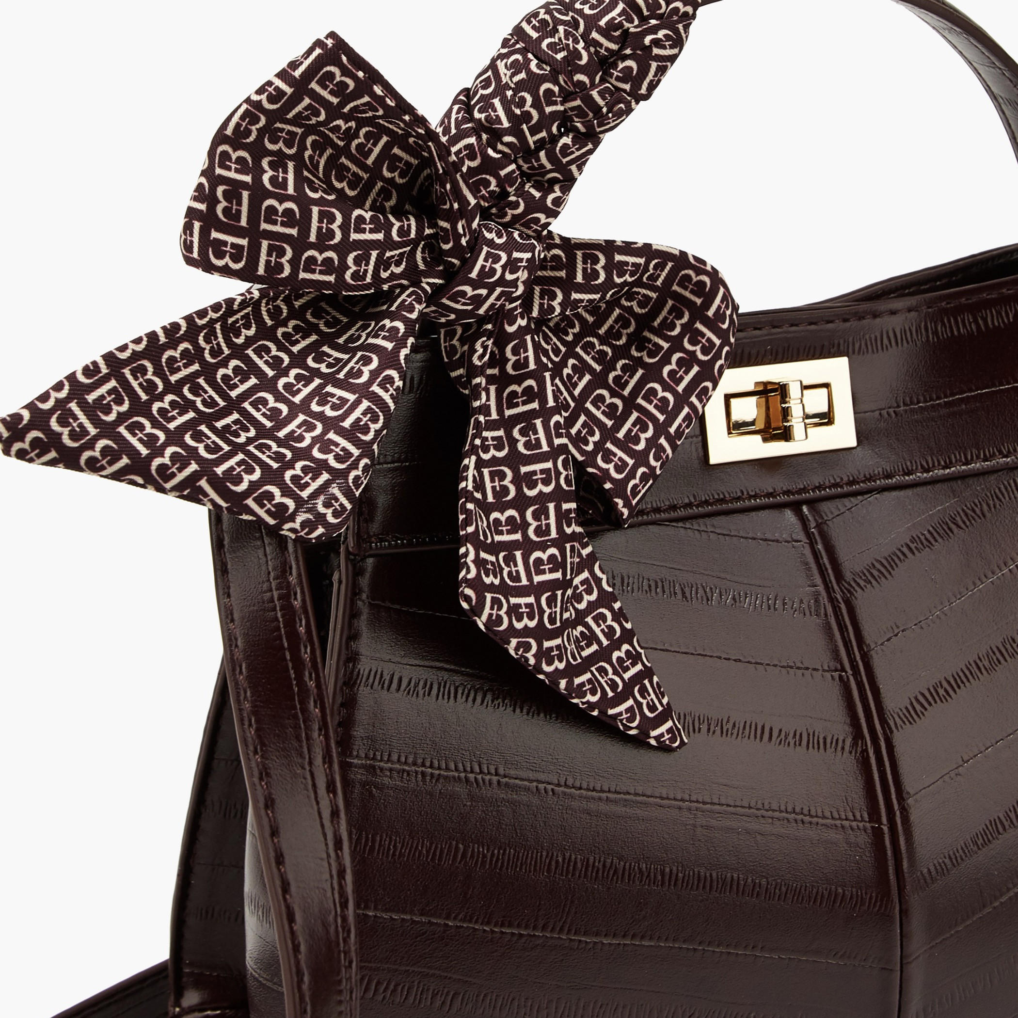 Flora Bella Textured Satchel Bag with Scarf Detail-women-bagsandwallets-handbags-image-3