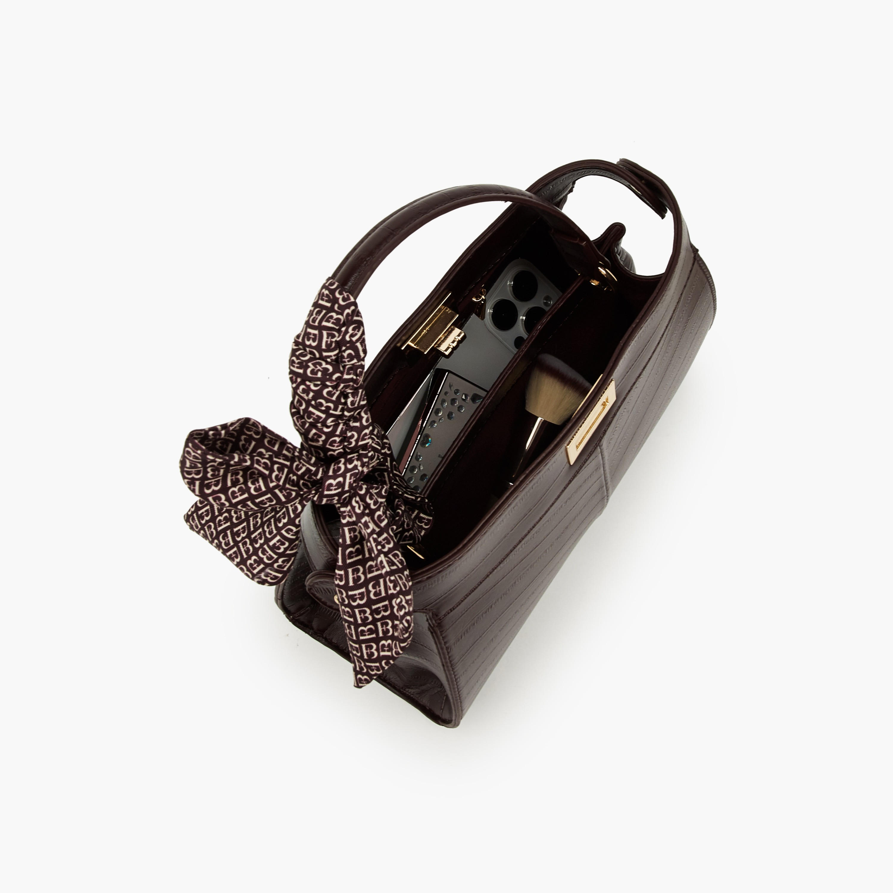 Flora Bella Textured Satchel Bag with Scarf Detail-women-bagsandwallets-handbags-image-5