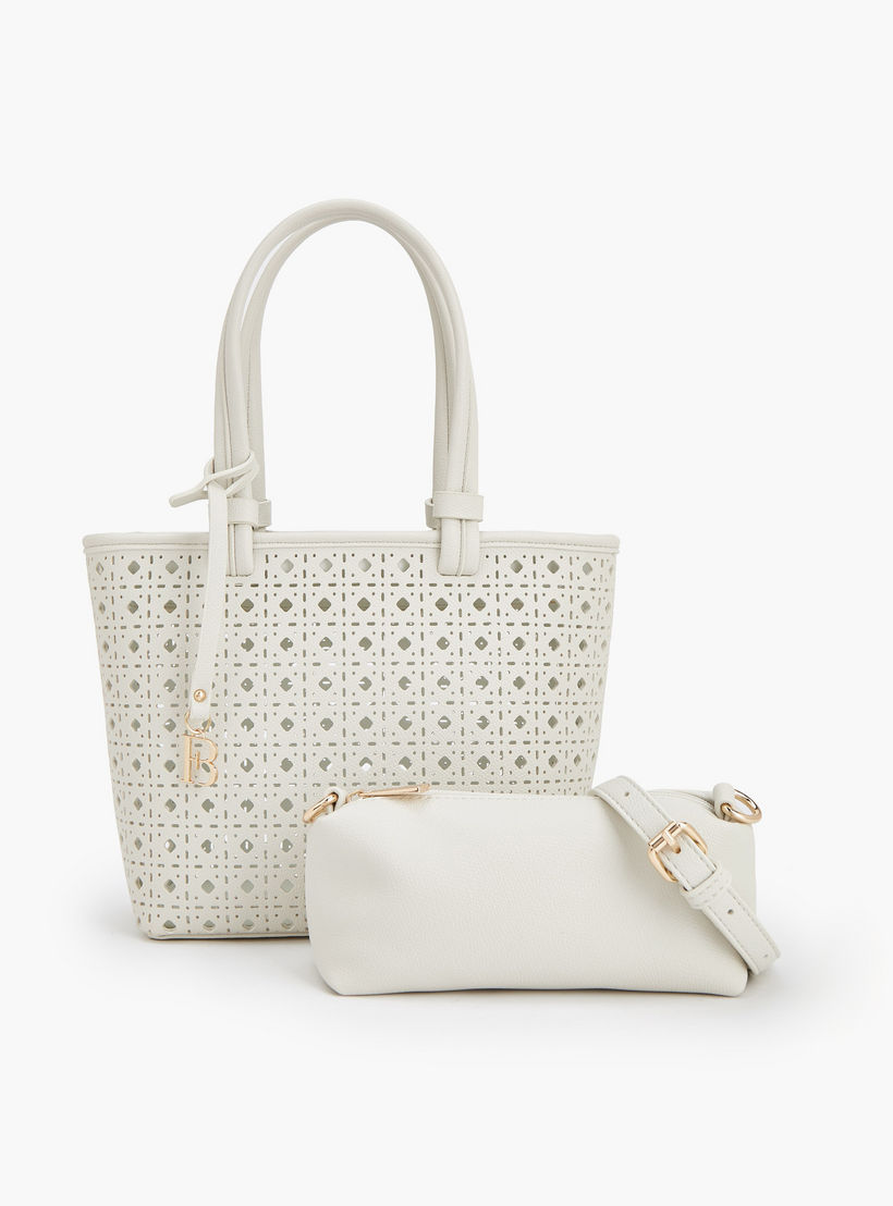 Flora Bella Laser Cut Tote Bag with Crossbody Bag-women-bagsandwallets-handbags-image-1