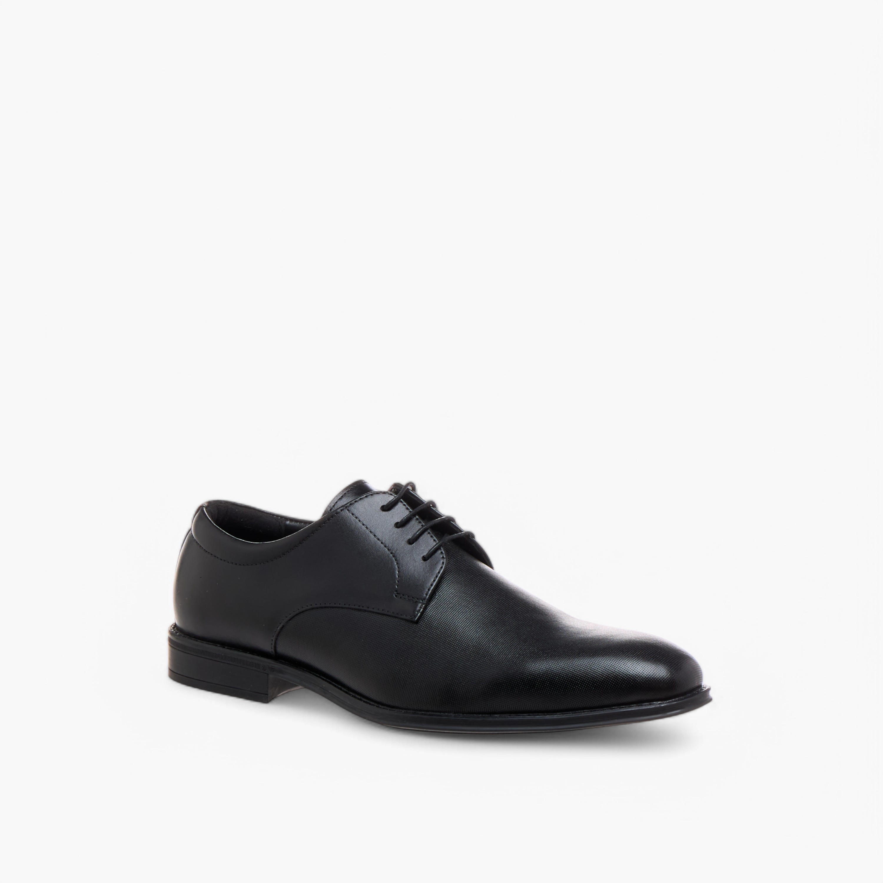 Duchini Men's Leather Textured Lace-Up Derby Shoes-men-shoes-formalshoes-image-3
