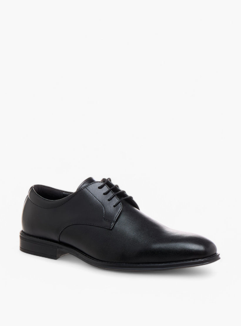 Duchini Men's Leather Textured Lace-Up Derby Shoes-men-shoes-formalshoes-image-3