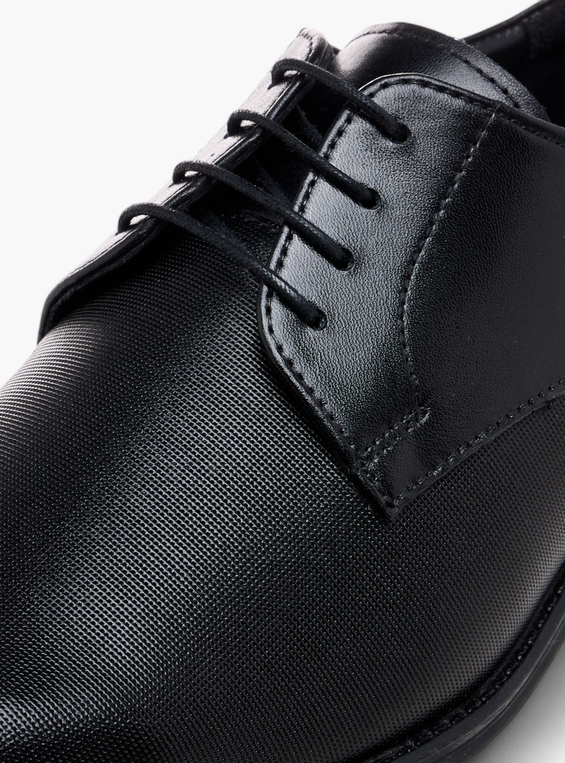 Duchini Men's Leather Textured Lace-Up Derby Shoes-men-shoes-formalshoes-image-5