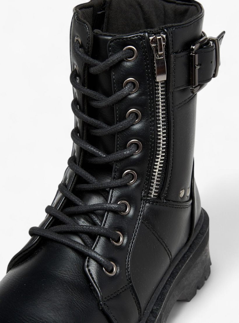 Flora Bella Panelled Ankle Boots with Zip Closure-women-shoes-boots-image-4