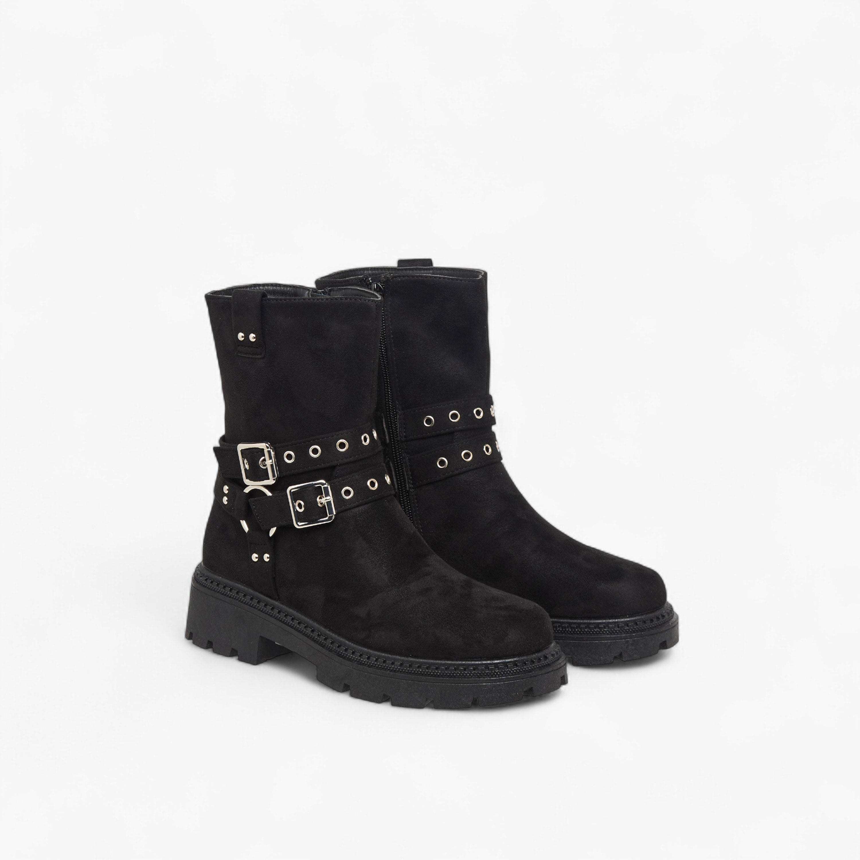 Flora Bella Women Buckle Detail Ankle Boots-women-shoes-boots-image-1